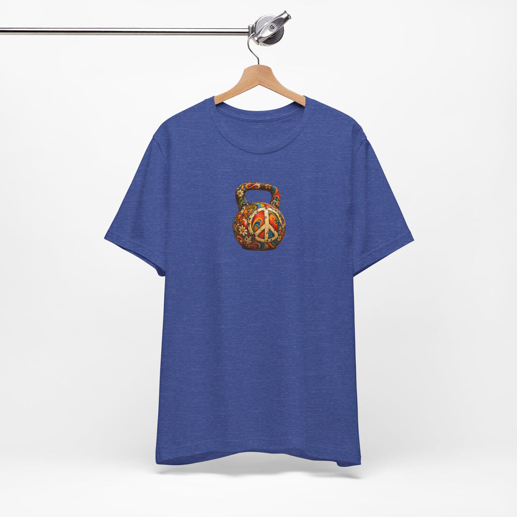 Peace Sign Kettlebell Graphic T-Shirt — Unisex Soft-Style T-Shirt