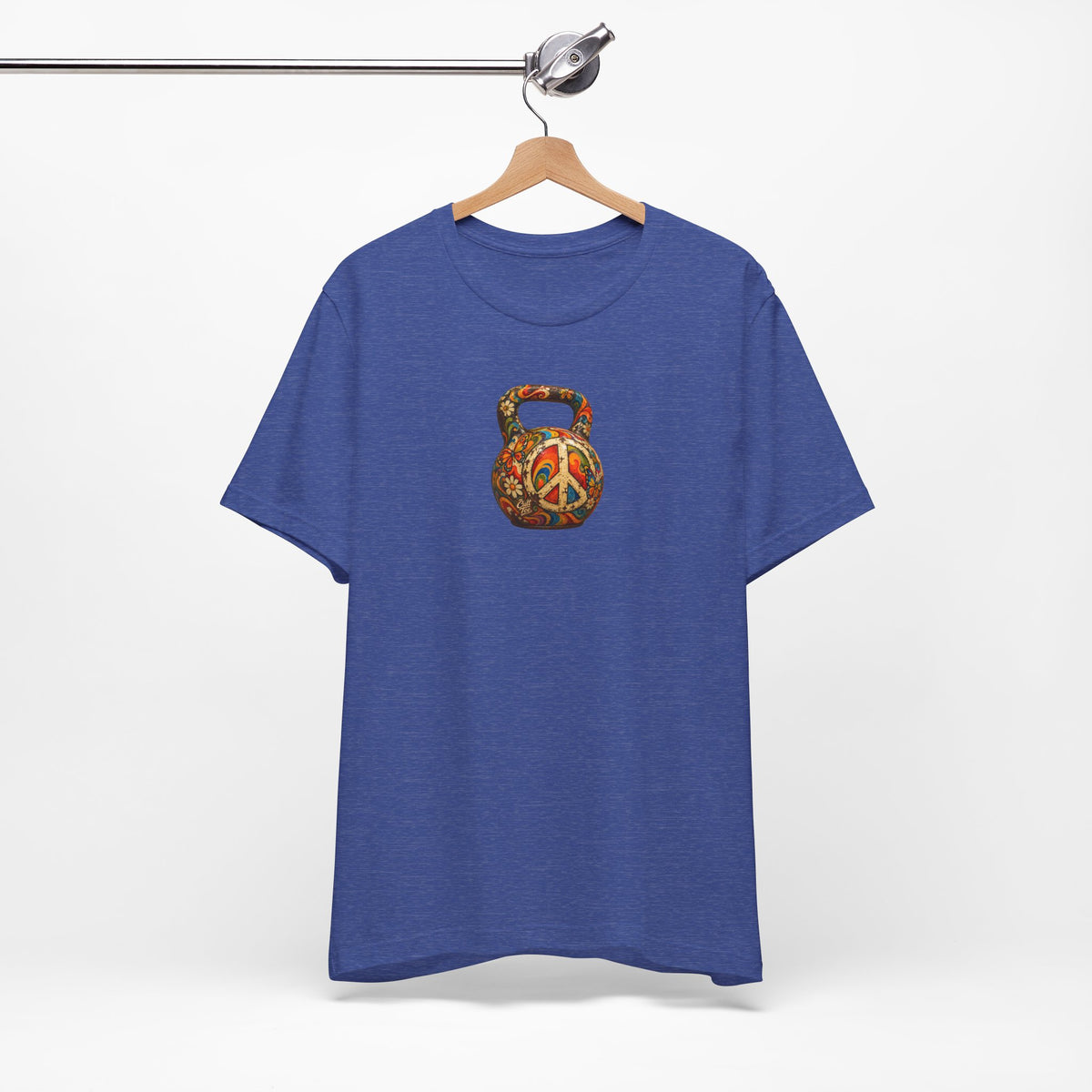 Peace Sign Kettlebell Graphic T-Shirt — Unisex Soft-Style T-Shirt