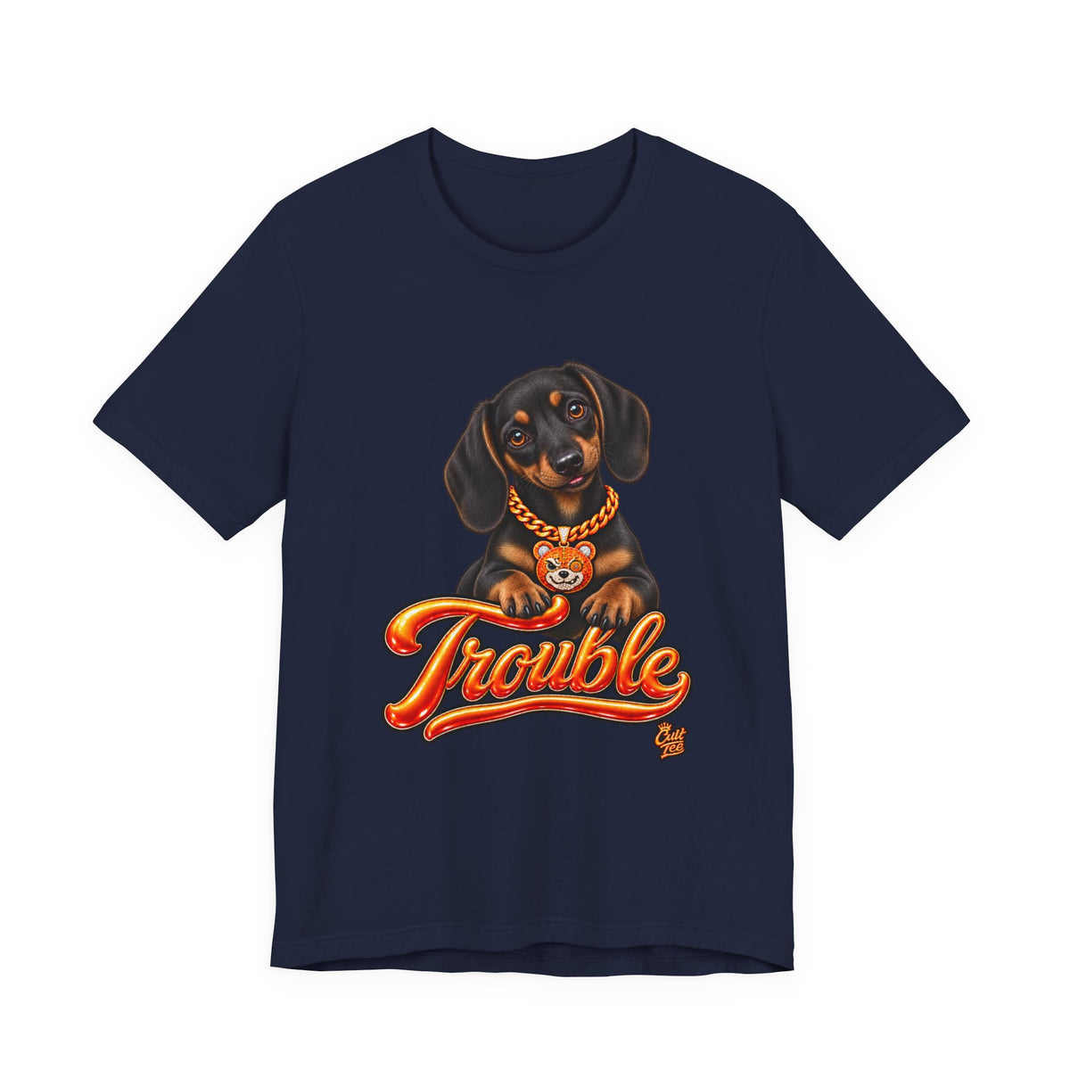 "Trouble" Dachshund Puppy Tee — Unisex Graphic T‑Shirt