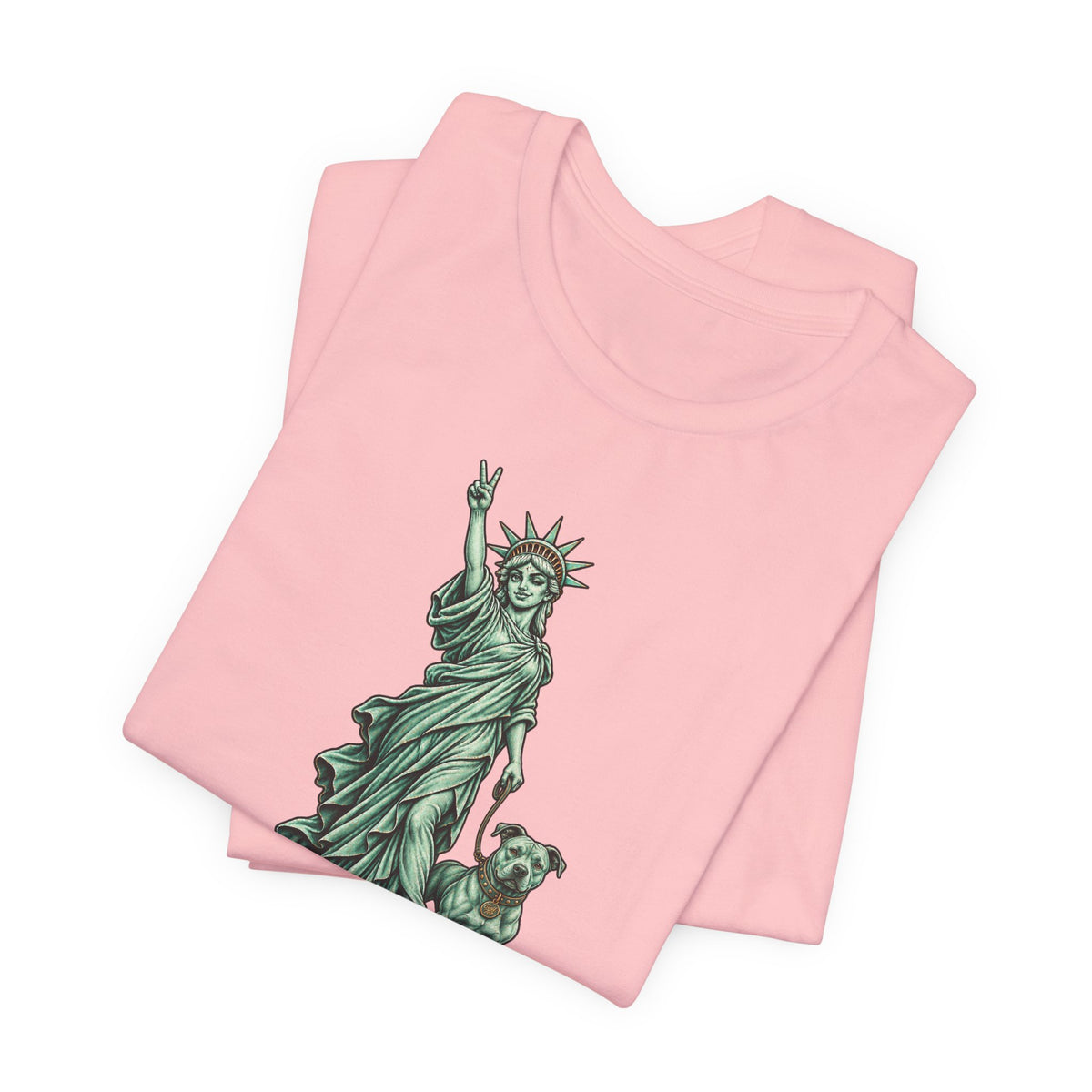 Statue of Liberty & Dog Tee — Unisex Graphic T-Shirt