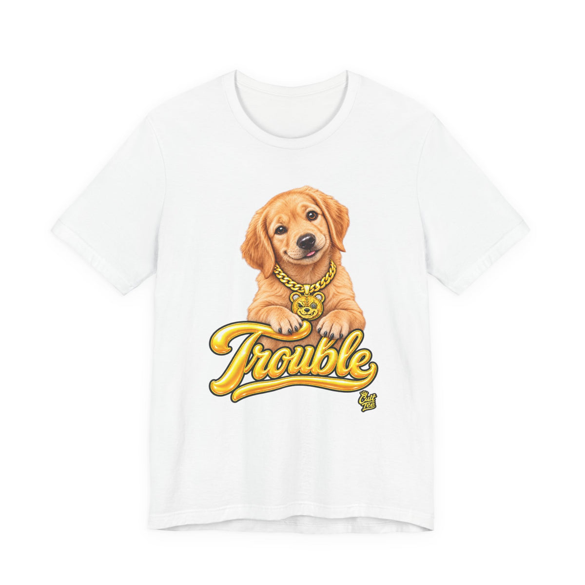 "Trouble Puppy" Golden Retriever Puppy T-Shirt — Unisex Graphic Tee