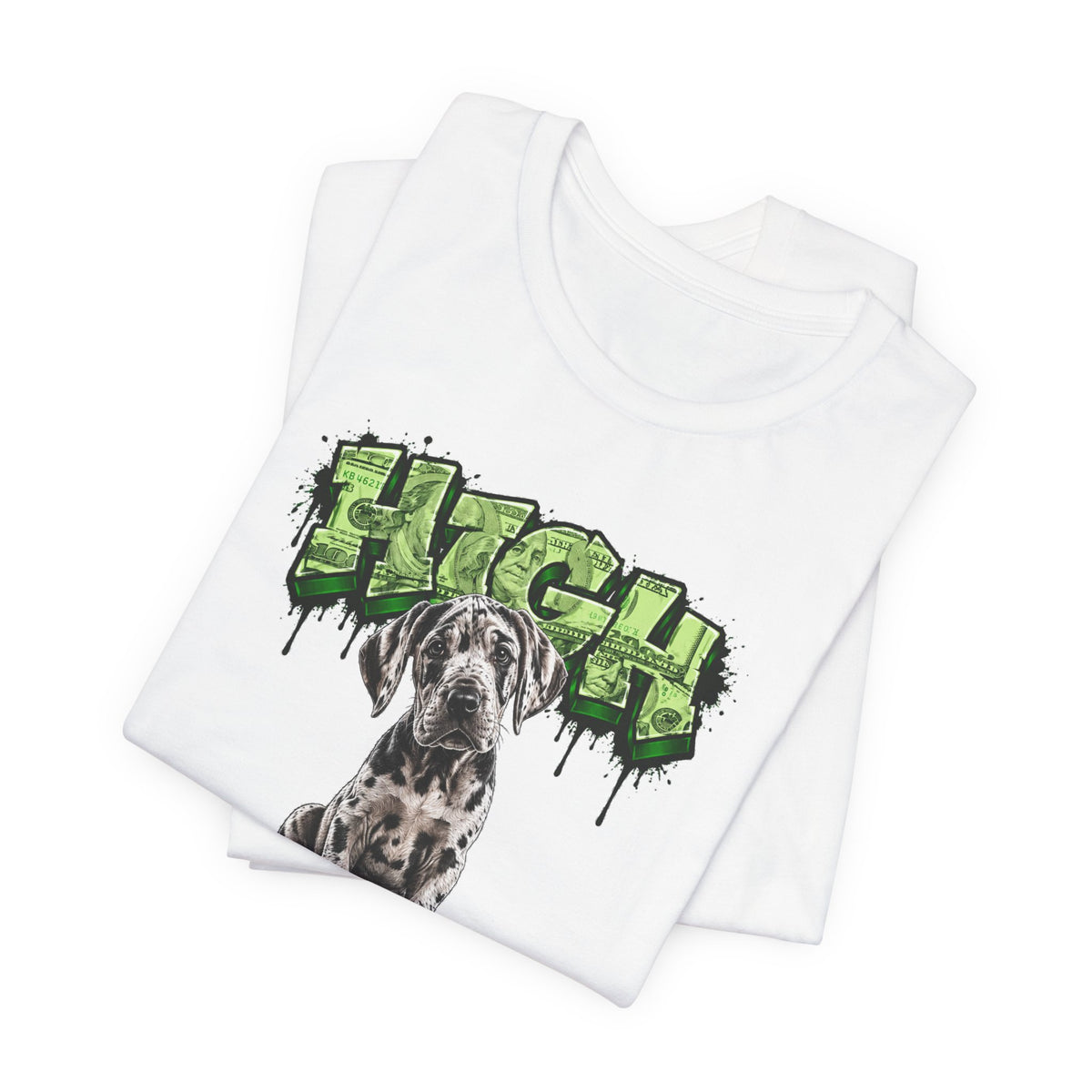 Great Dane Puppy 'High Roller' T‑Shirt — Unisex Graffiti Style Dog Tee
