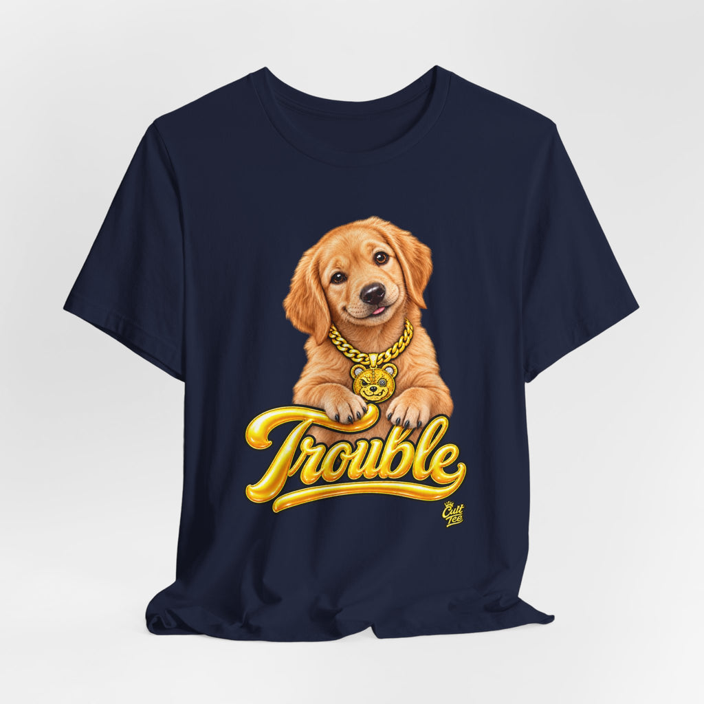 "Trouble Puppy" Golden Retriever Puppy T-Shirt — Unisex Graphic Tee