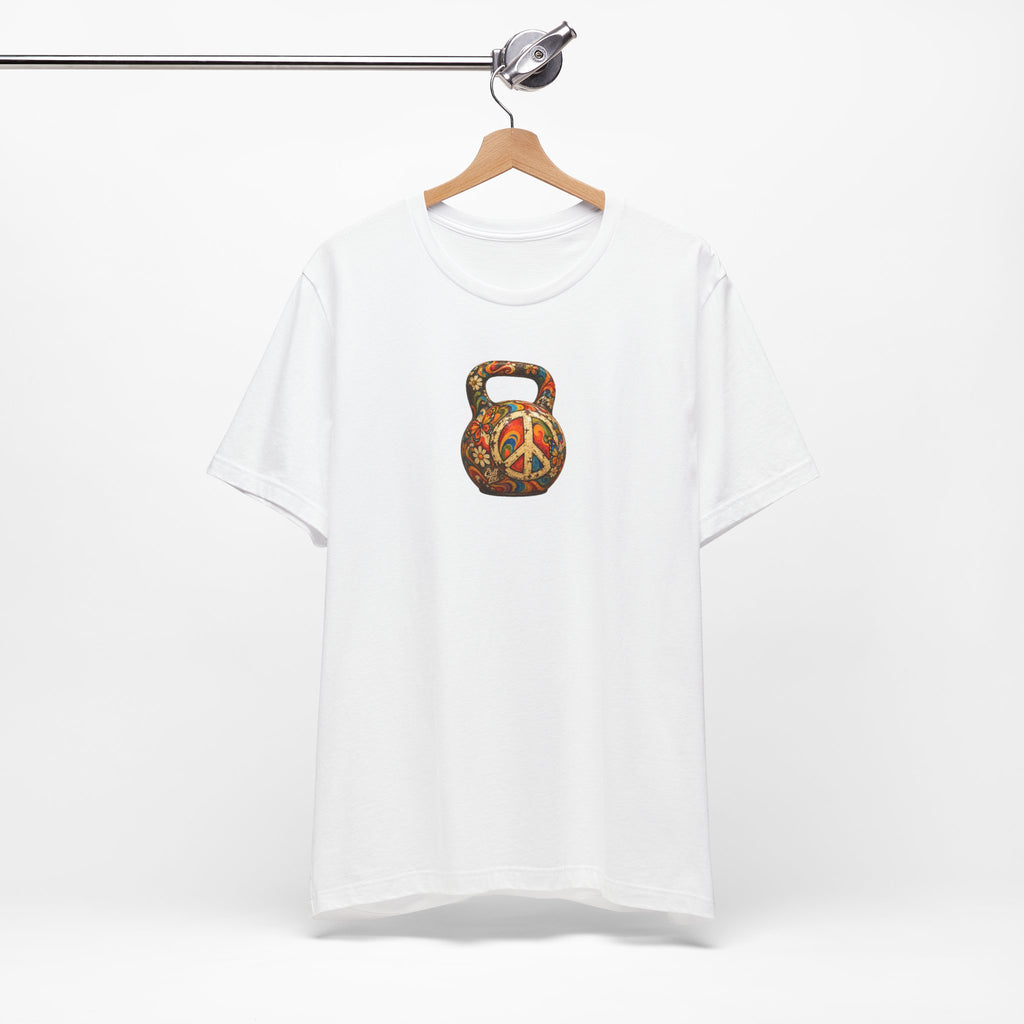 Peace Sign Kettlebell Graphic T-Shirt — Unisex Soft-Style T-Shirt