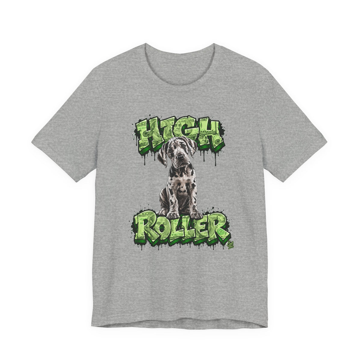 Great Dane Puppy 'High Roller' T‑Shirt — Unisex Graffiti Style Dog Tee
