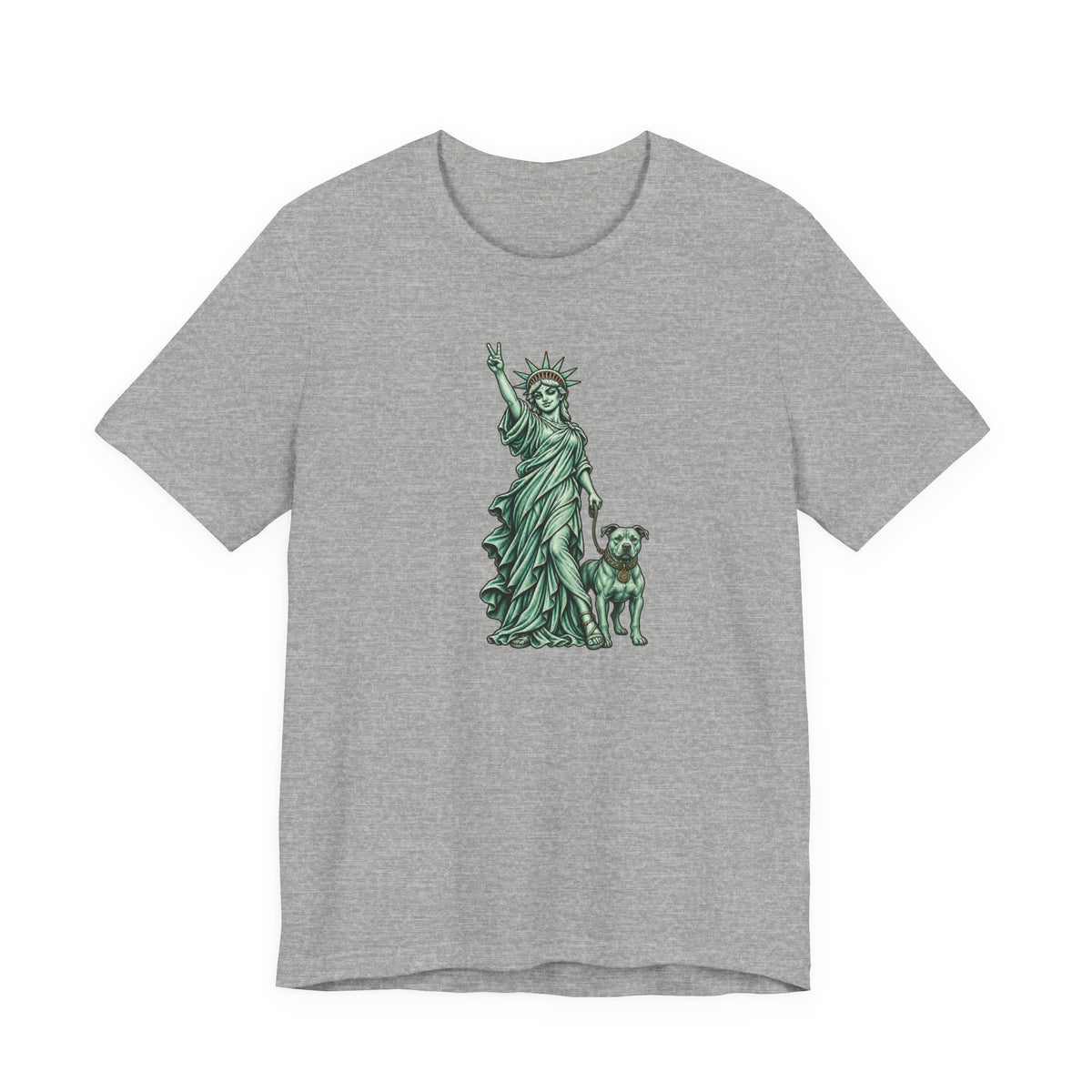 Statue of Liberty & Dog Tee — Unisex Graphic T-Shirt