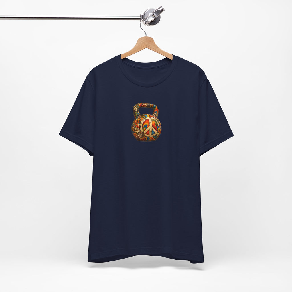Peace Sign Kettlebell Graphic T-Shirt — Unisex Soft-Style T-Shirt