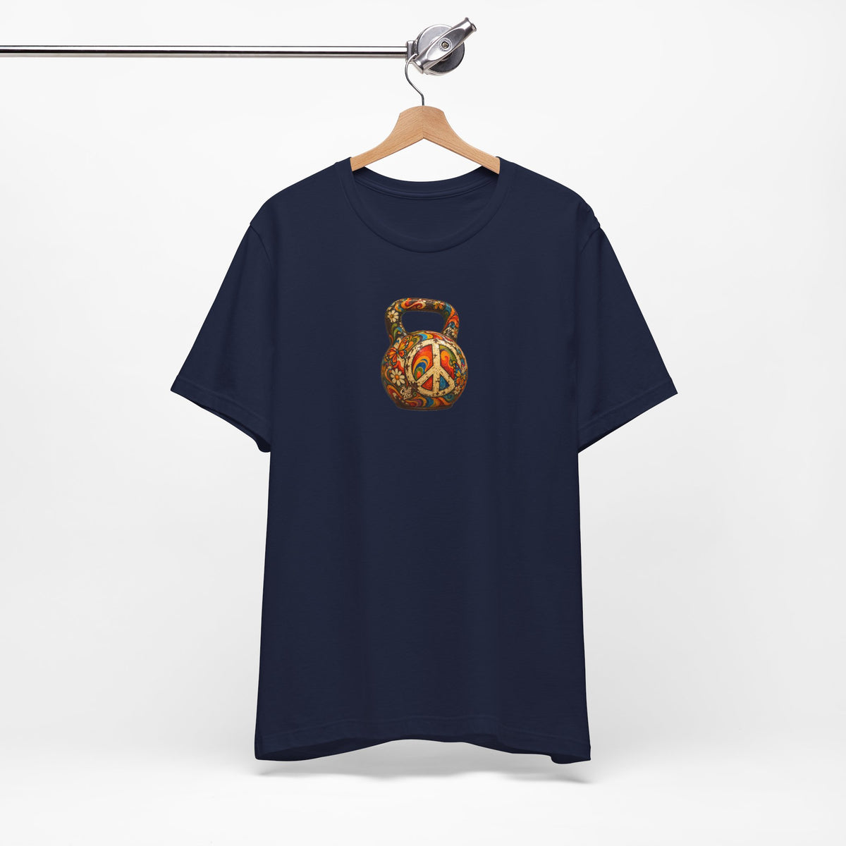Peace Sign Kettlebell Graphic T-Shirt — Unisex Soft-Style T-Shirt