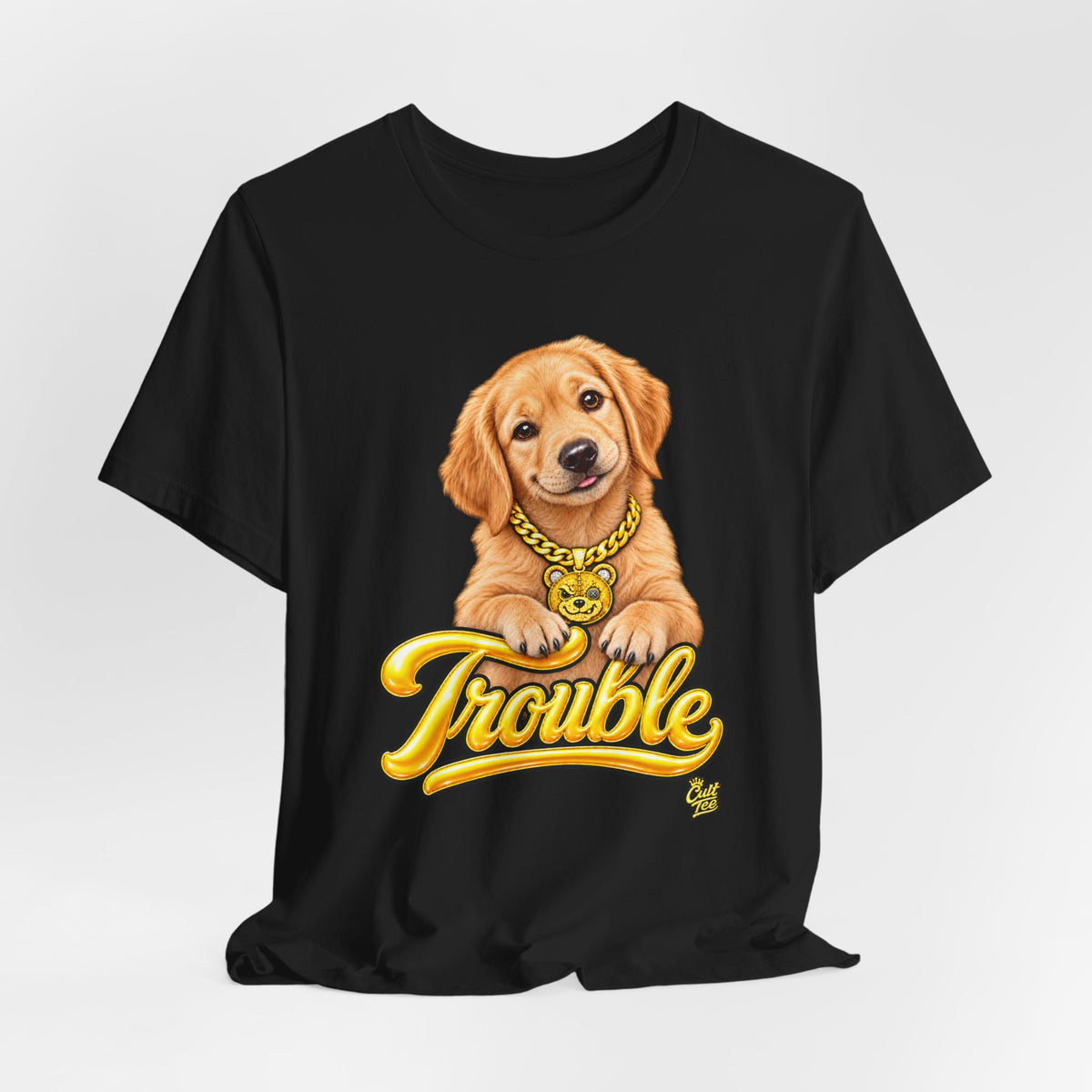 "Trouble Puppy" Golden Retriever Puppy T-Shirt — Unisex Graphic Tee