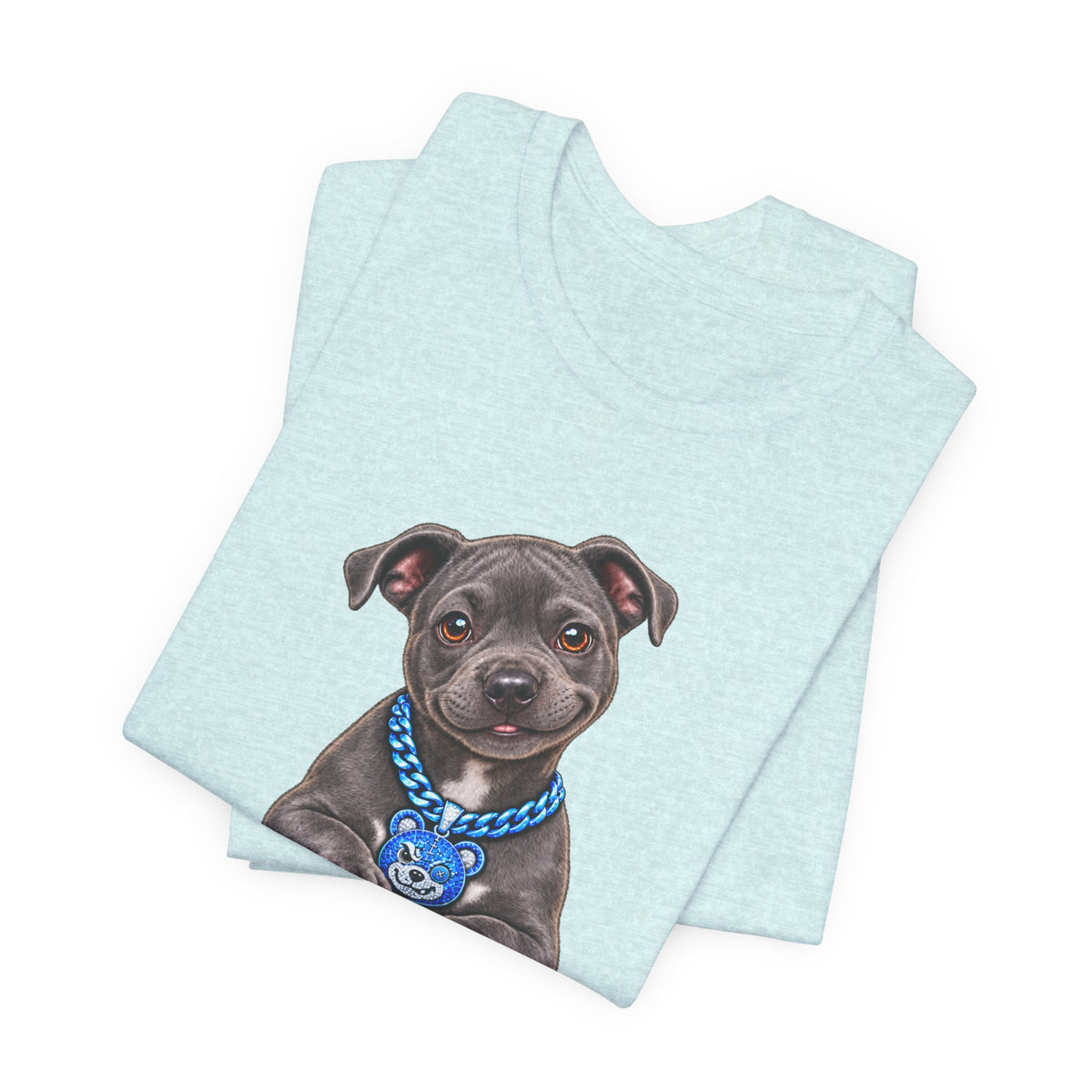 Trouble Puppy T‑Shirt — Cute Staffy Dog Graphic Tee