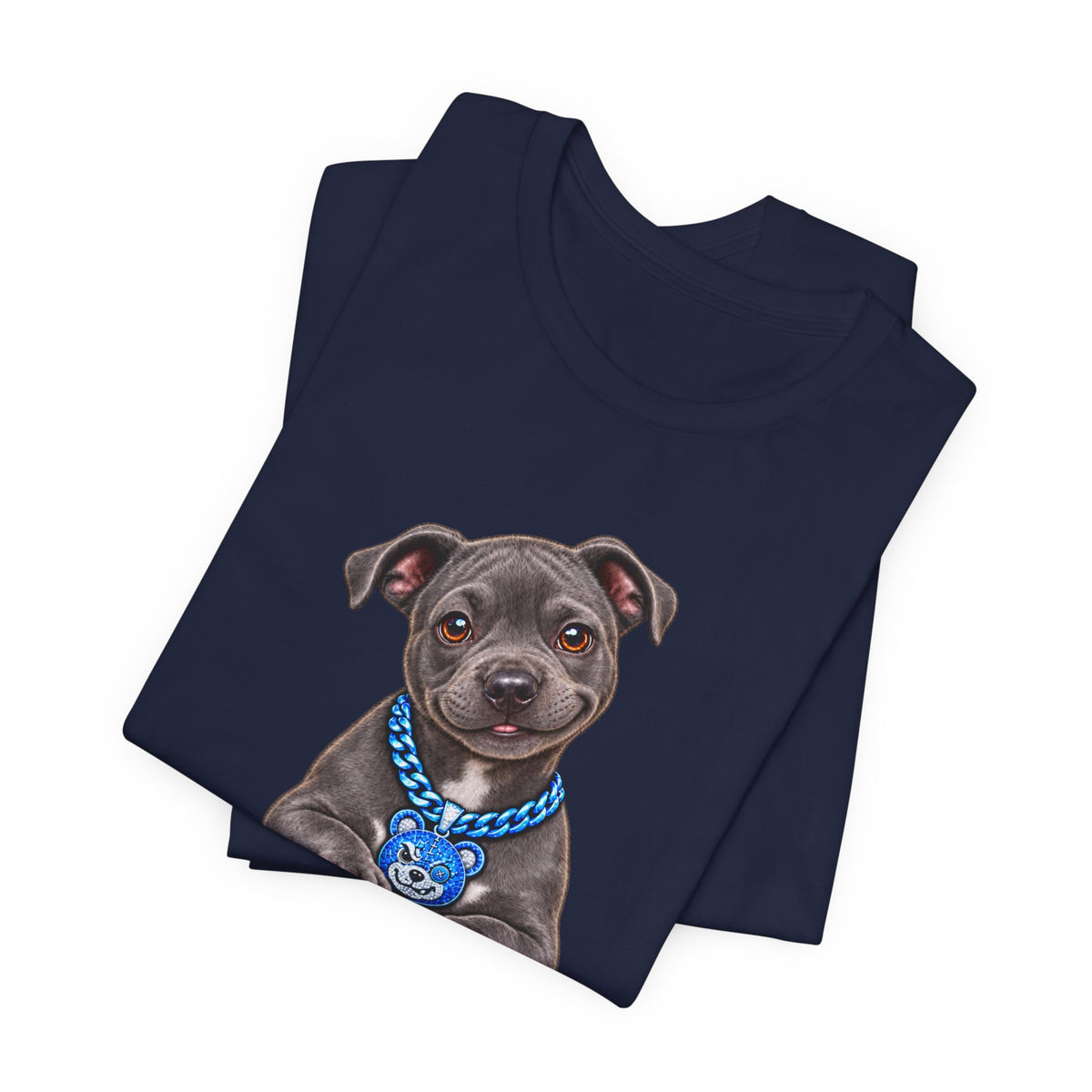 Trouble Puppy T‑Shirt — Cute Staffy Dog Graphic Tee