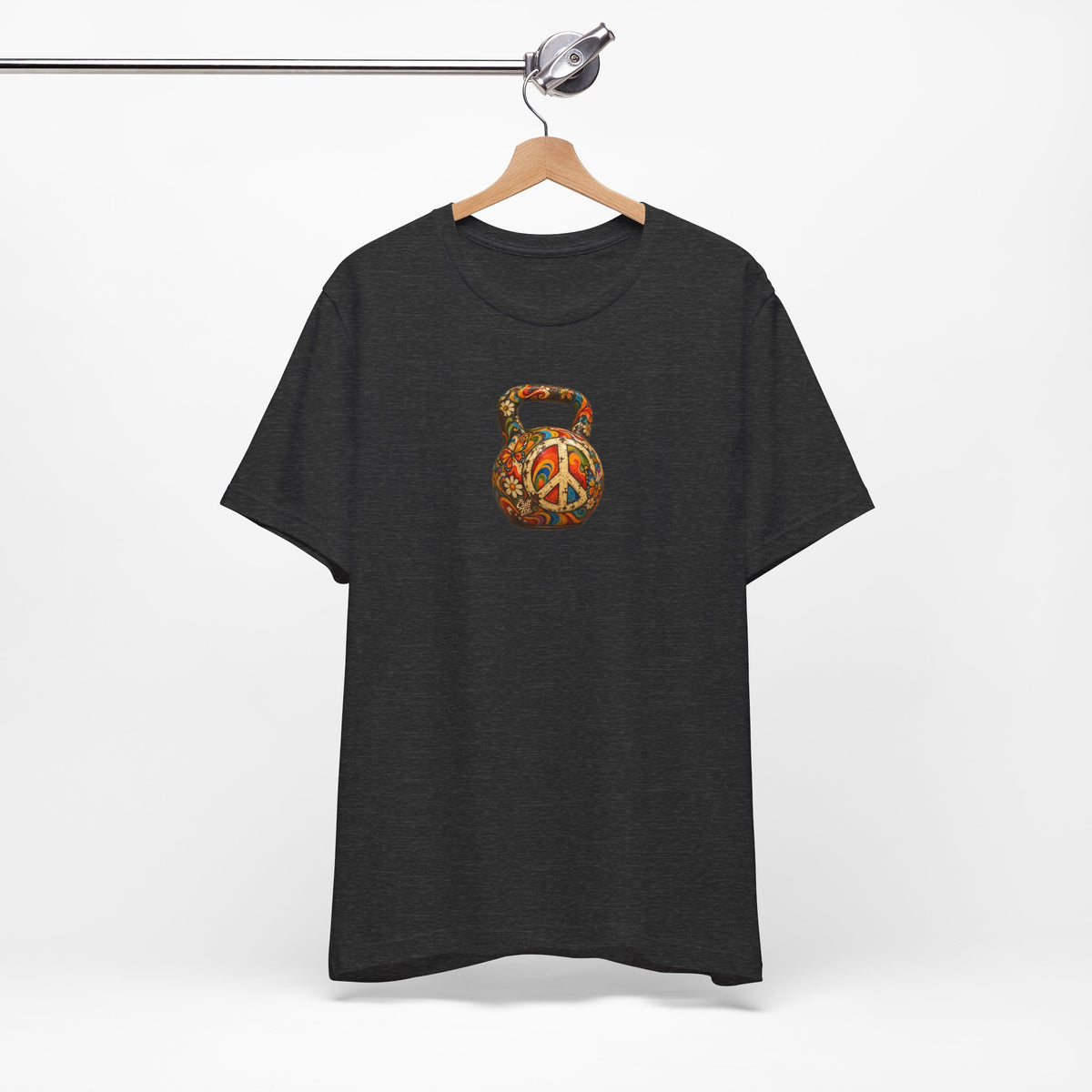 Peace Sign Kettlebell Graphic T-Shirt — Unisex Soft-Style T-Shirt