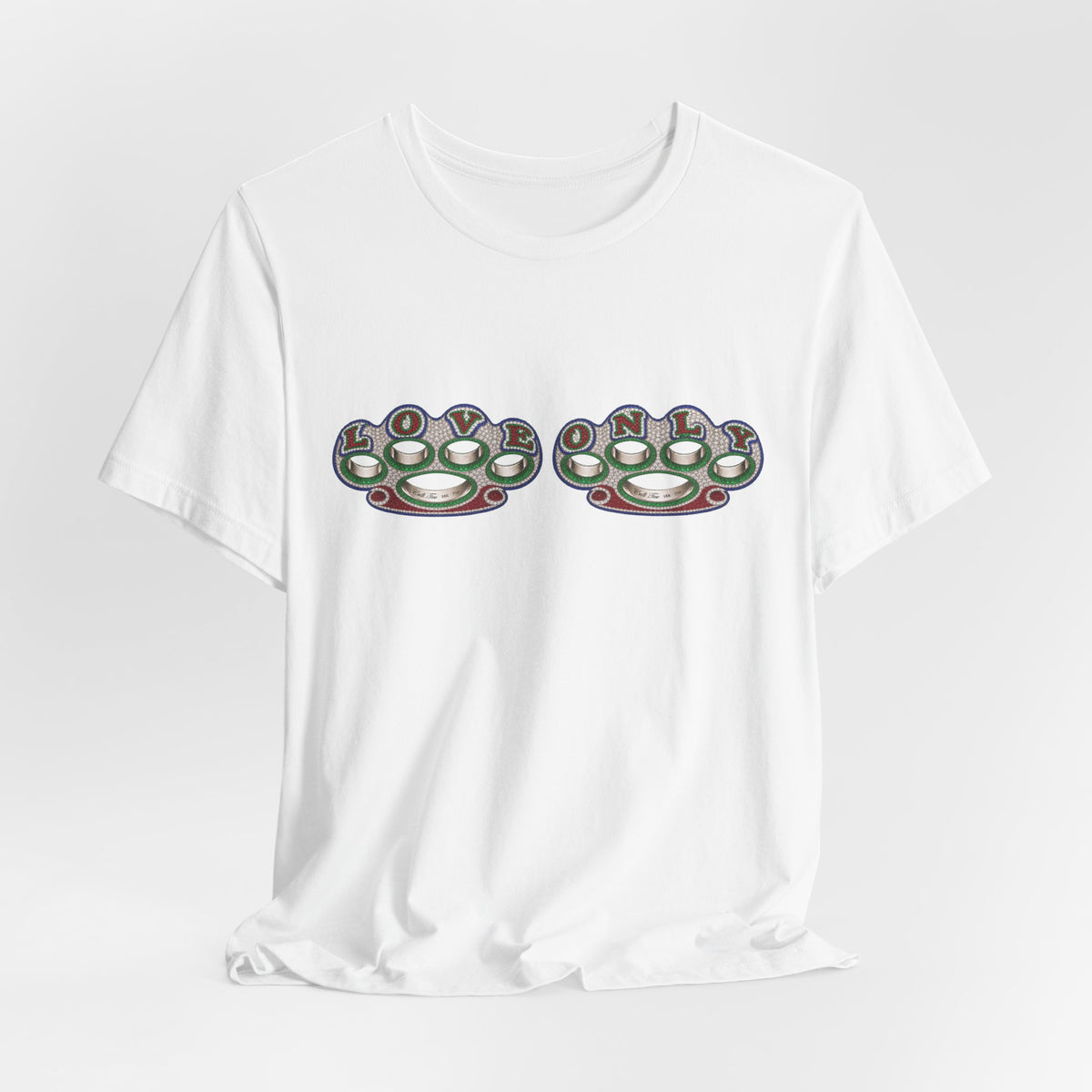 Brass Knuckles Graphic Tee — Retro Streetwear Short Sleeve Shirt