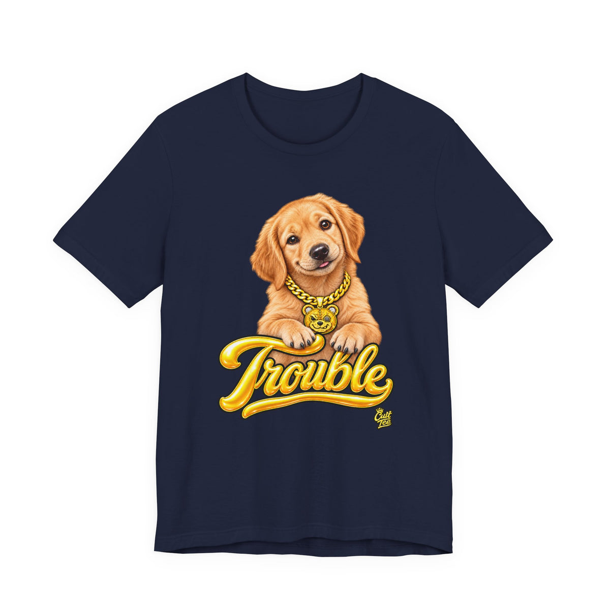 "Trouble Puppy" Golden Retriever Puppy T-Shirt — Unisex Graphic Tee