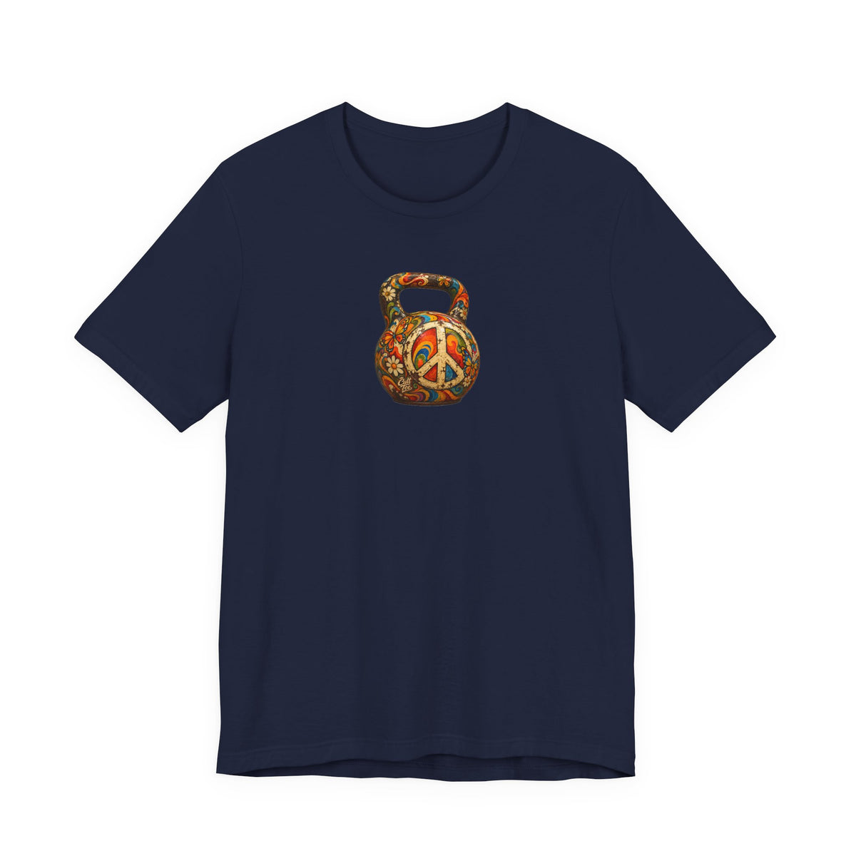 Peace Sign Kettlebell Graphic T-Shirt — Unisex Soft-Style T-Shirt