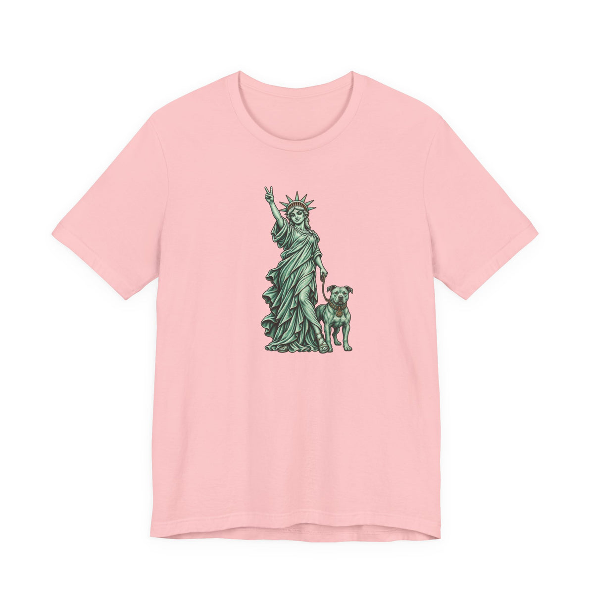 Statue of Liberty & Dog Tee — Unisex Graphic T-Shirt