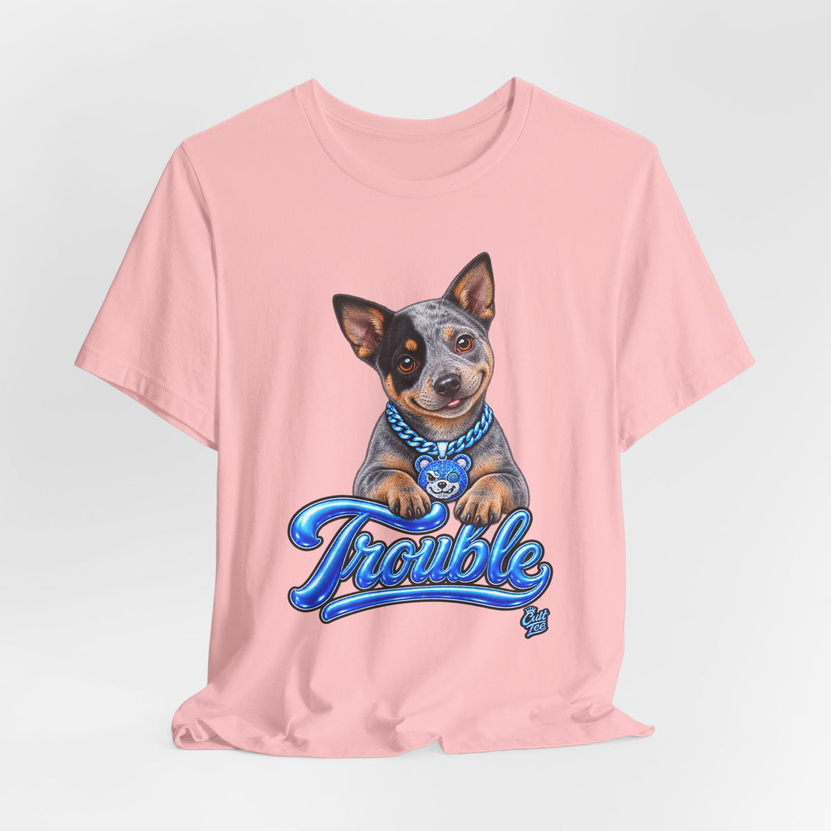 "Trouble" Australian Shepherd Puppy Tee — Unisex Graphic Dog T-Shirt