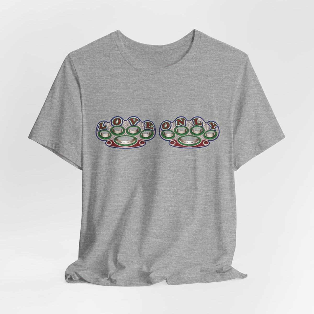 Brass Knuckles Graphic Tee — Retro Streetwear Short Sleeve Shirt