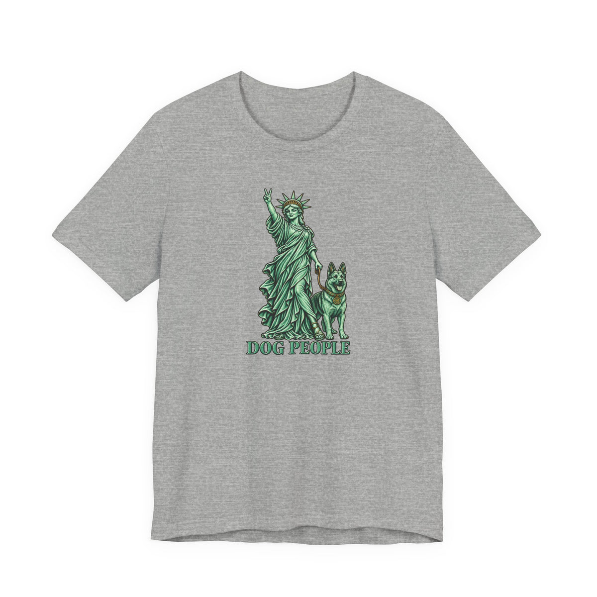 Statue of Liberty with German Shepherd Graphic — Unisex Dog People T-Shirt