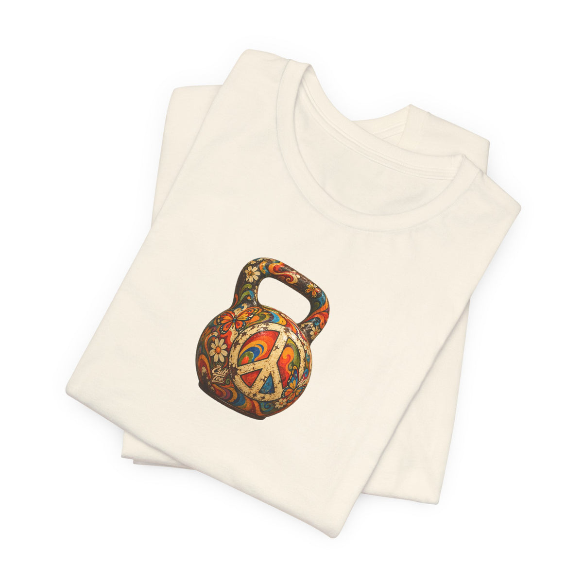 Peace Sign Kettlebell Graphic T-Shirt — Unisex Soft-Style T-Shirt