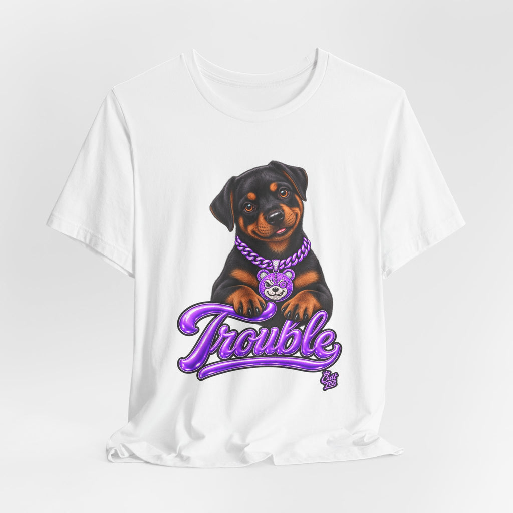 "Trouble" Rottweiler Puppy T-Shirt — Unisex Graphic Tee