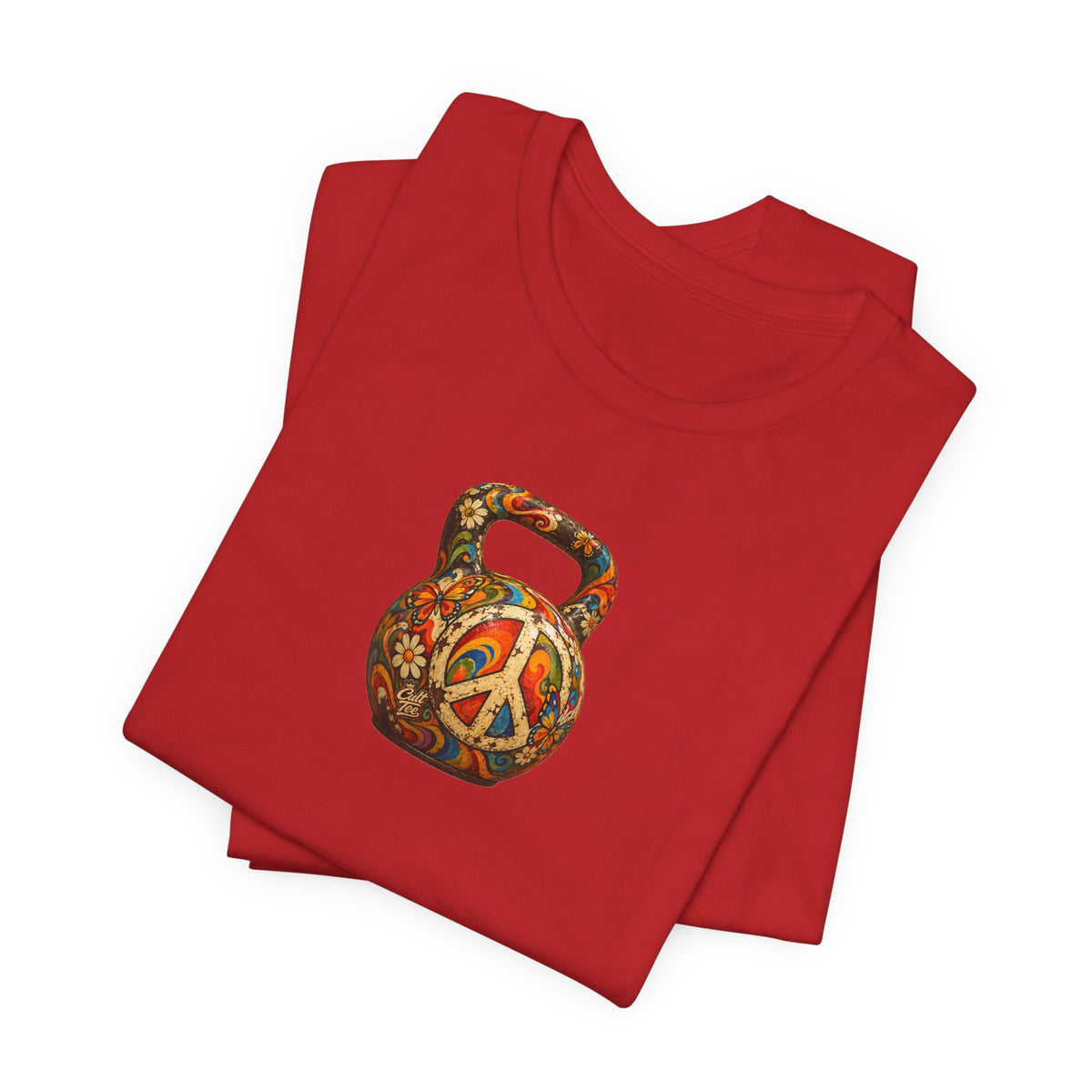 Peace Sign Kettlebell Graphic T-Shirt — Unisex Soft-Style T-Shirt