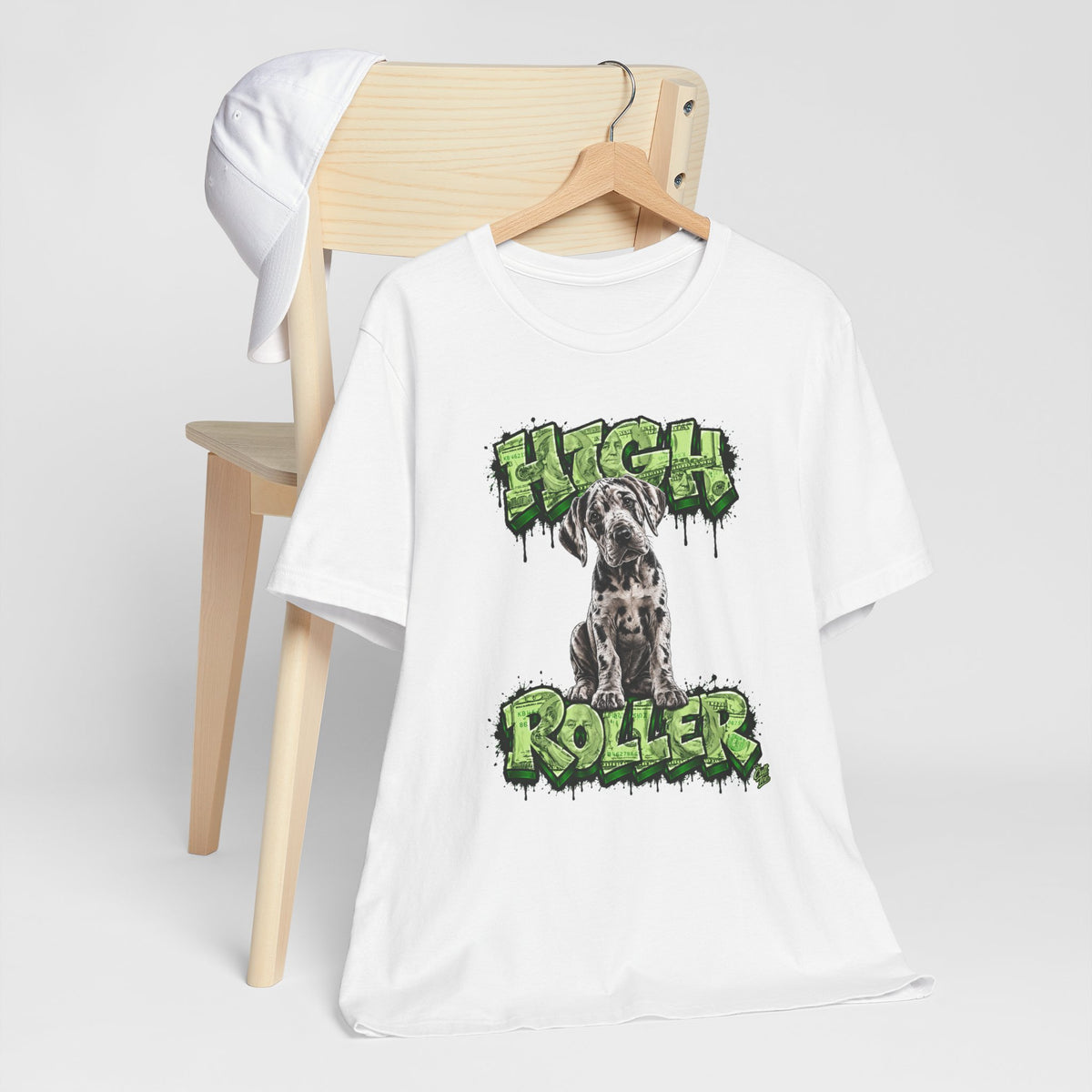 Great Dane Puppy 'High Roller' T‑Shirt — Unisex Graffiti Style Dog Tee