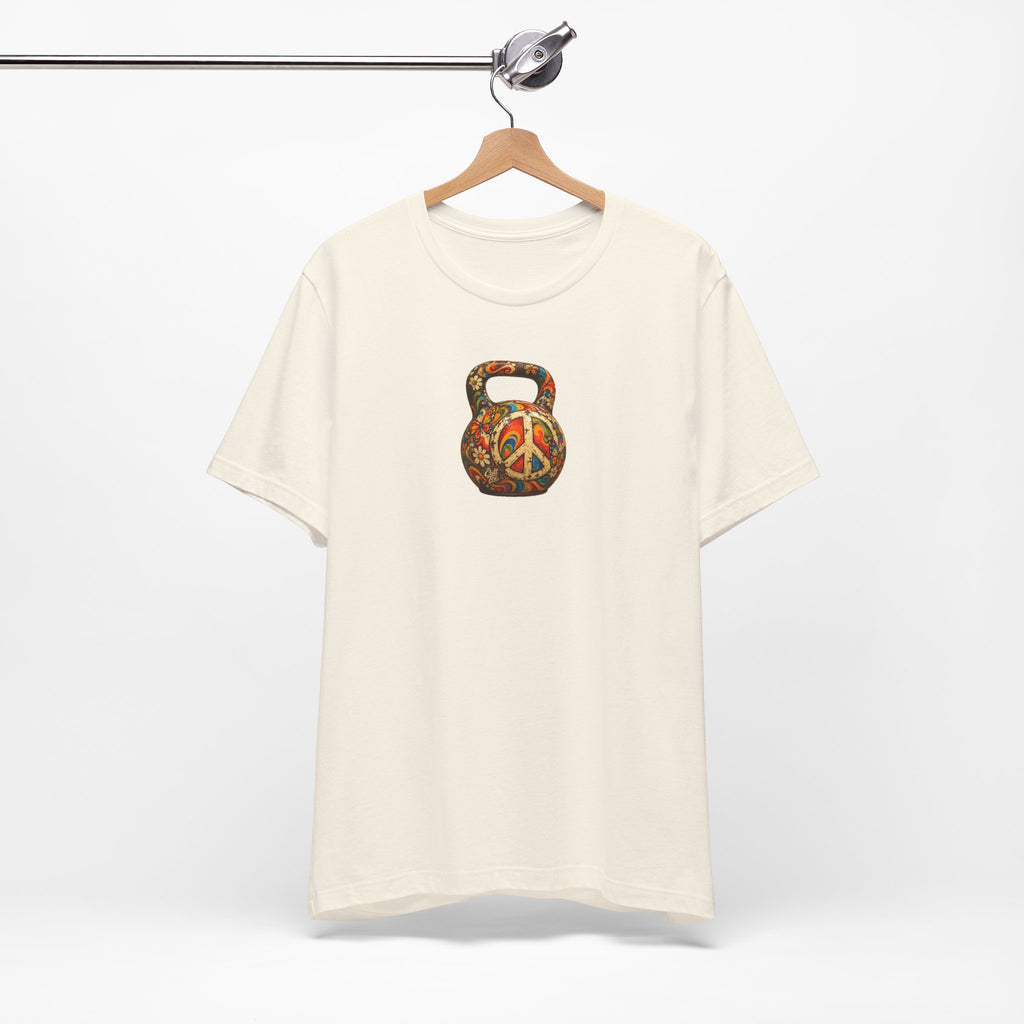 Peace Sign Kettlebell Graphic T-Shirt — Unisex Soft-Style T-Shirt