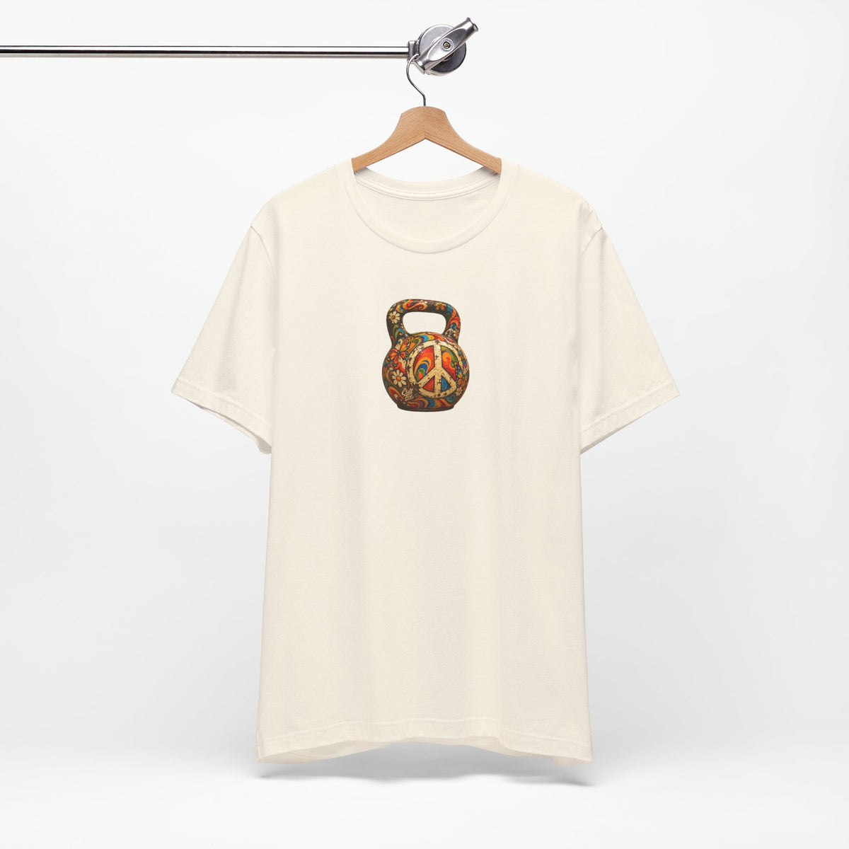 Peace Sign Kettlebell Graphic T-Shirt — Unisex Soft-Style T-Shirt