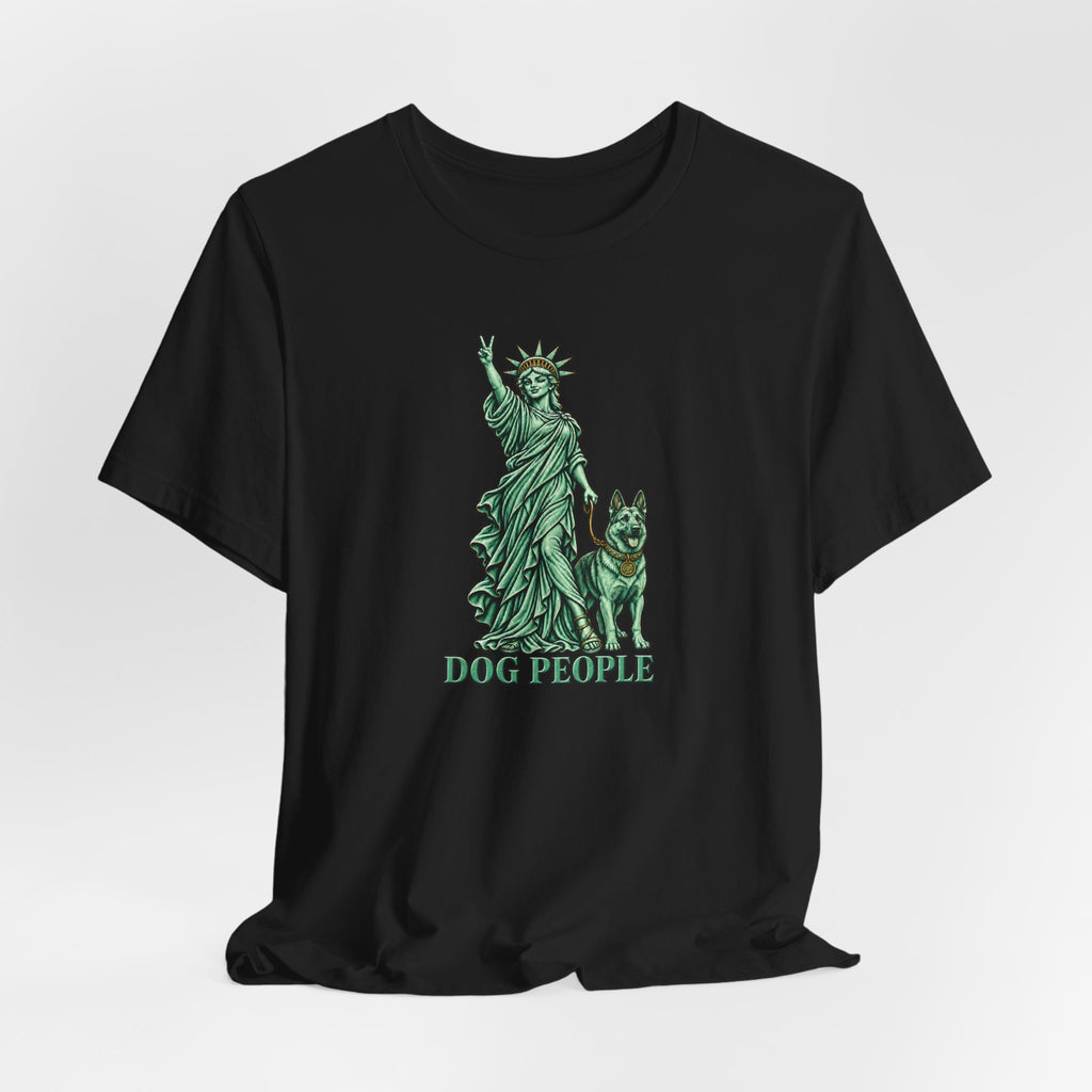 Statue of Liberty with German Shepherd Graphic — Unisex Dog People T-Shirt