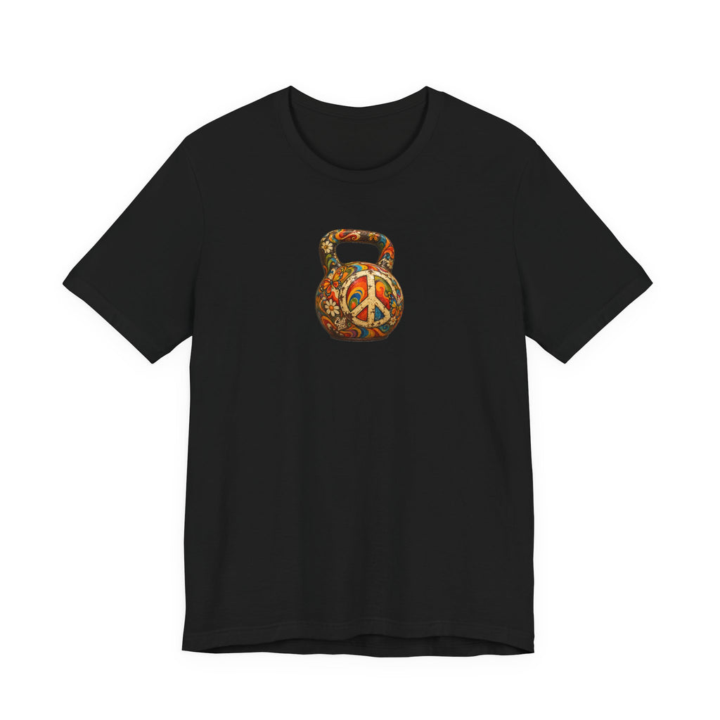 Peace Sign Kettlebell Graphic T-Shirt — Unisex Soft-Style T-Shirt