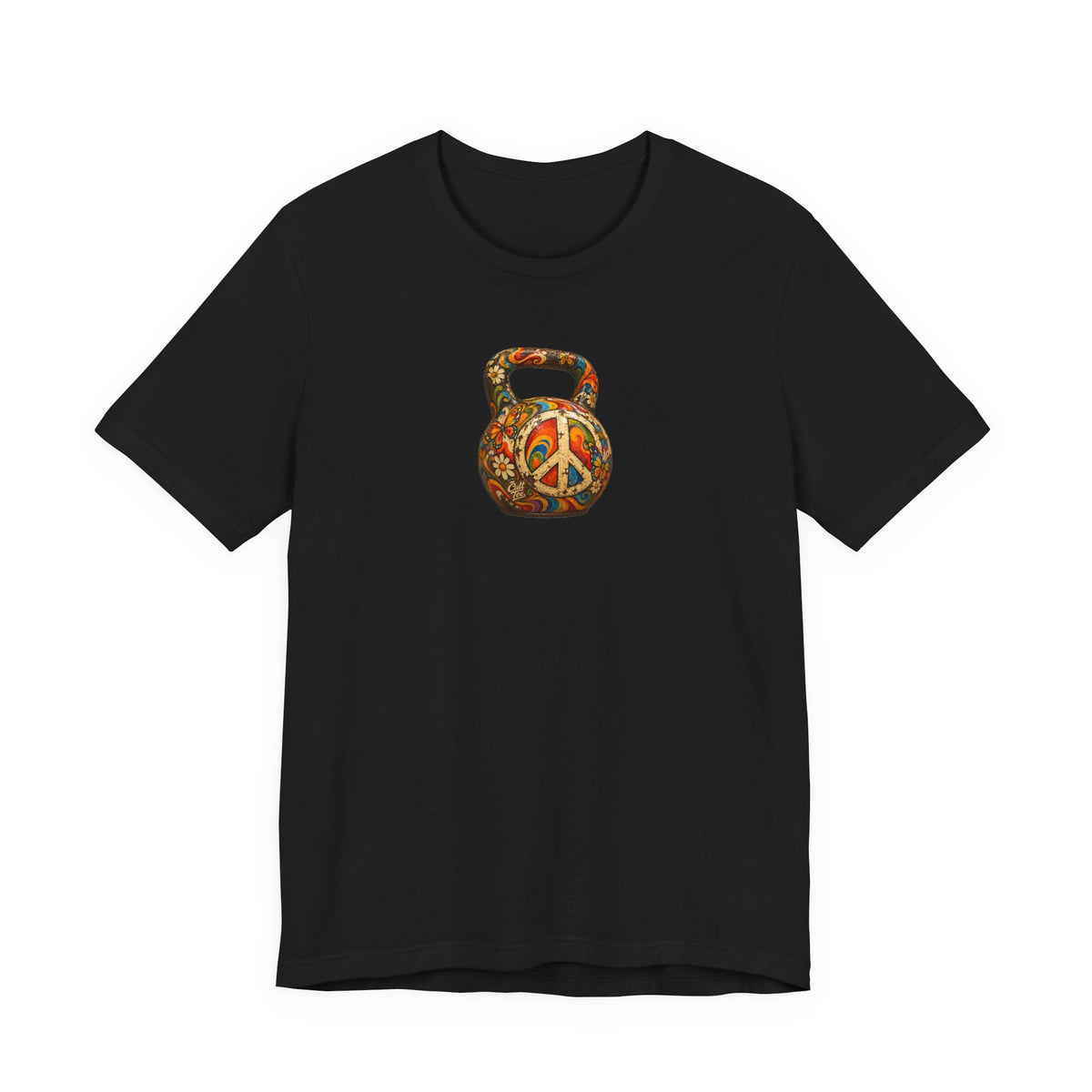 Peace Sign Kettlebell Graphic T-Shirt — Unisex Soft-Style T-Shirt