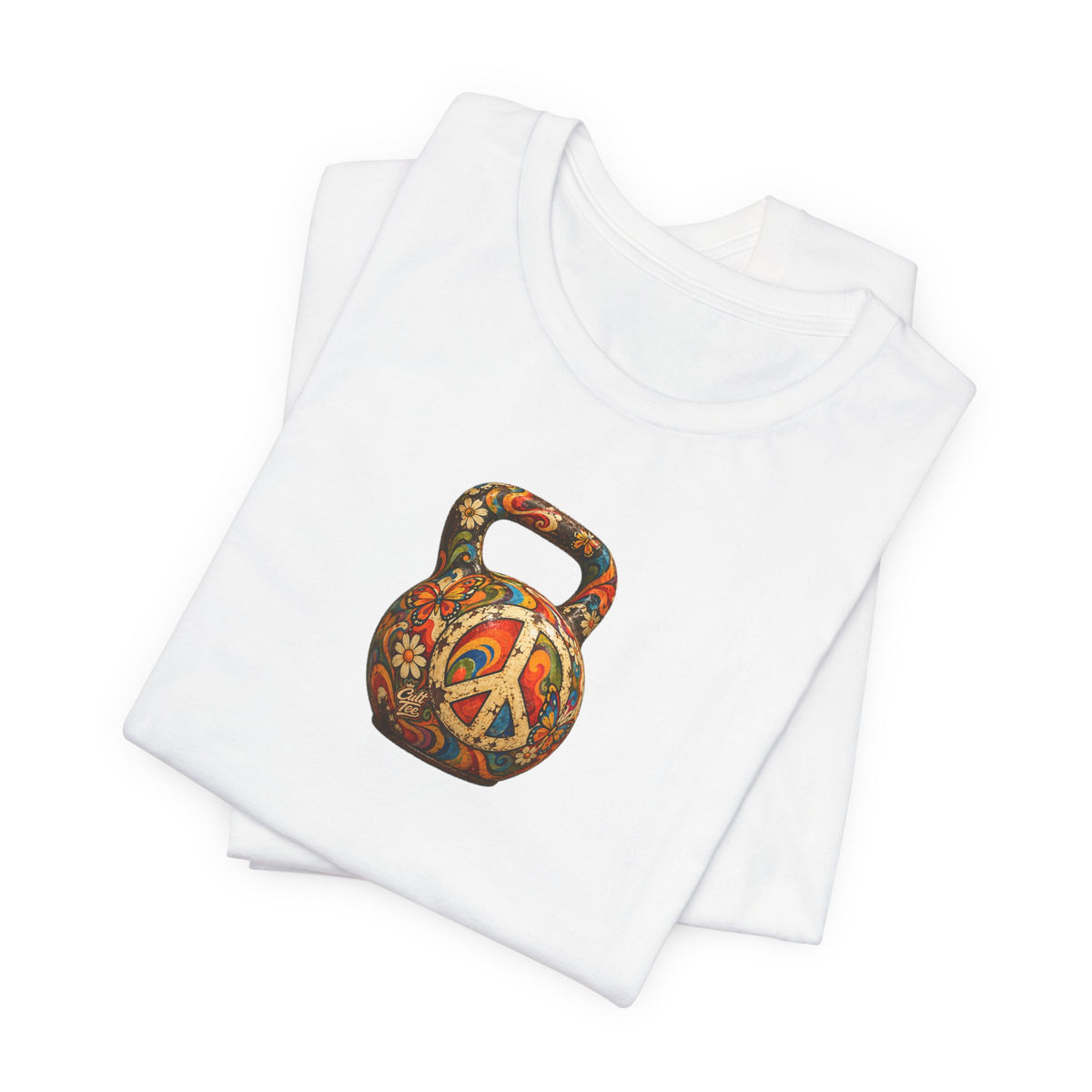 Peace Sign Kettlebell Graphic T-Shirt — Unisex Soft-Style T-Shirt