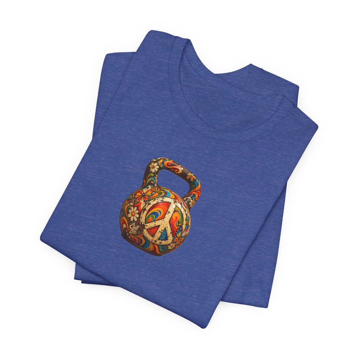 Peace Sign Kettlebell Graphic T-Shirt — Unisex Soft-Style T-Shirt