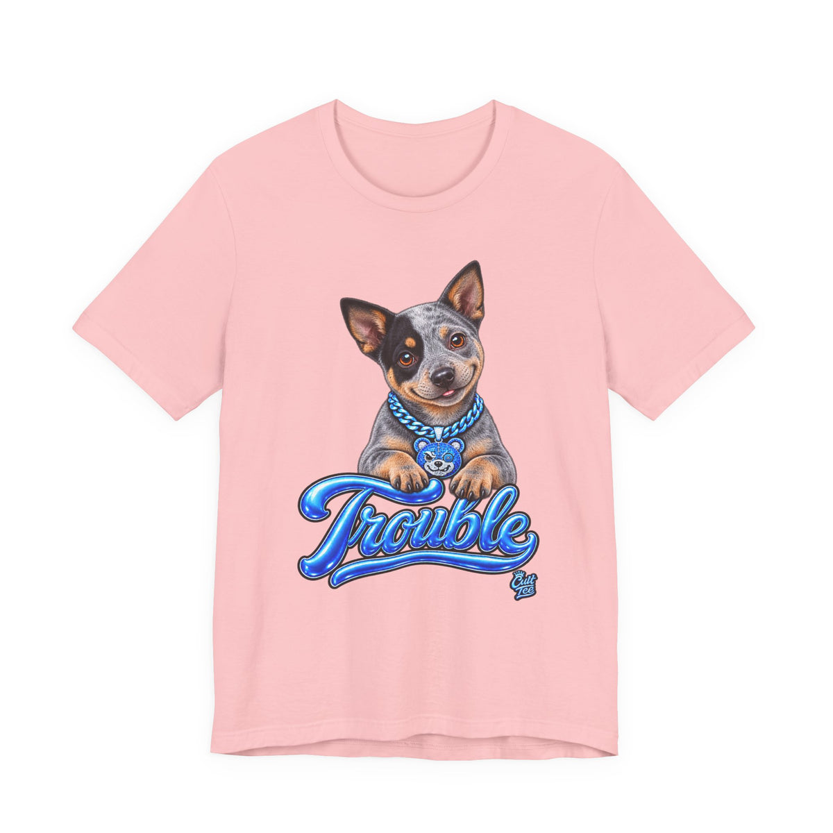 "Trouble" Australian Shepherd Puppy Tee — Unisex Graphic Dog T-Shirt