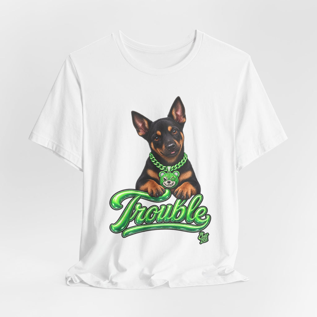 "Trouble" Kelpie Puppy T-Shirt – Unisex Graphic Tee