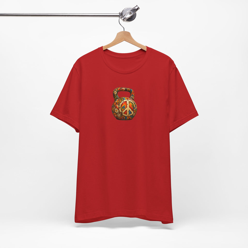 Peace Sign Kettlebell Graphic T-Shirt — Unisex Soft-Style T-Shirt