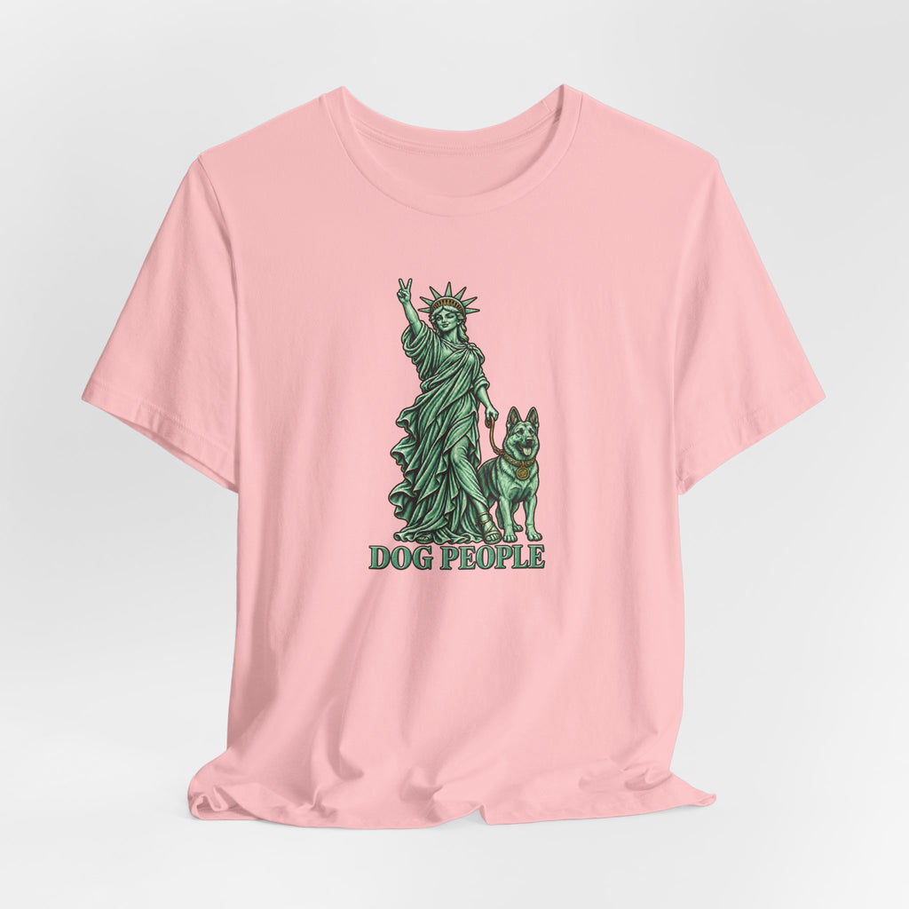 Statue of Liberty with German Shepherd Graphic — Unisex Dog People T-Shirt