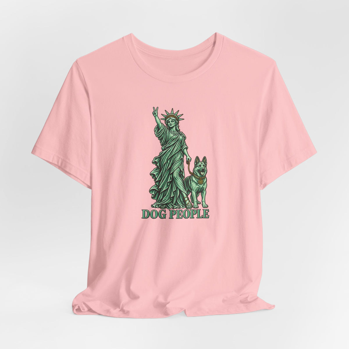Statue of Liberty with German Shepherd Graphic — Unisex Dog People T-Shirt