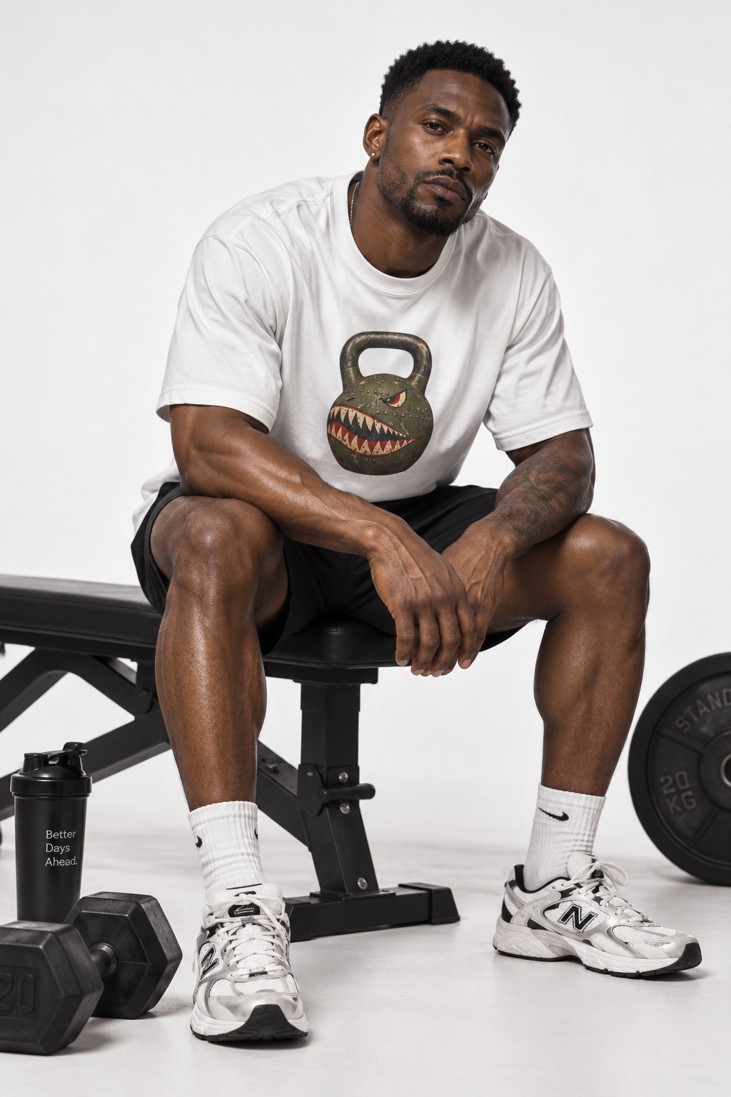 Kettlebell Shark Face Graphic — Unisex T-Shirt