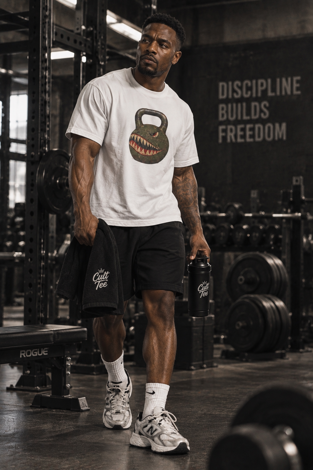 Kettlebell Shark Face Graphic — Unisex T-Shirt