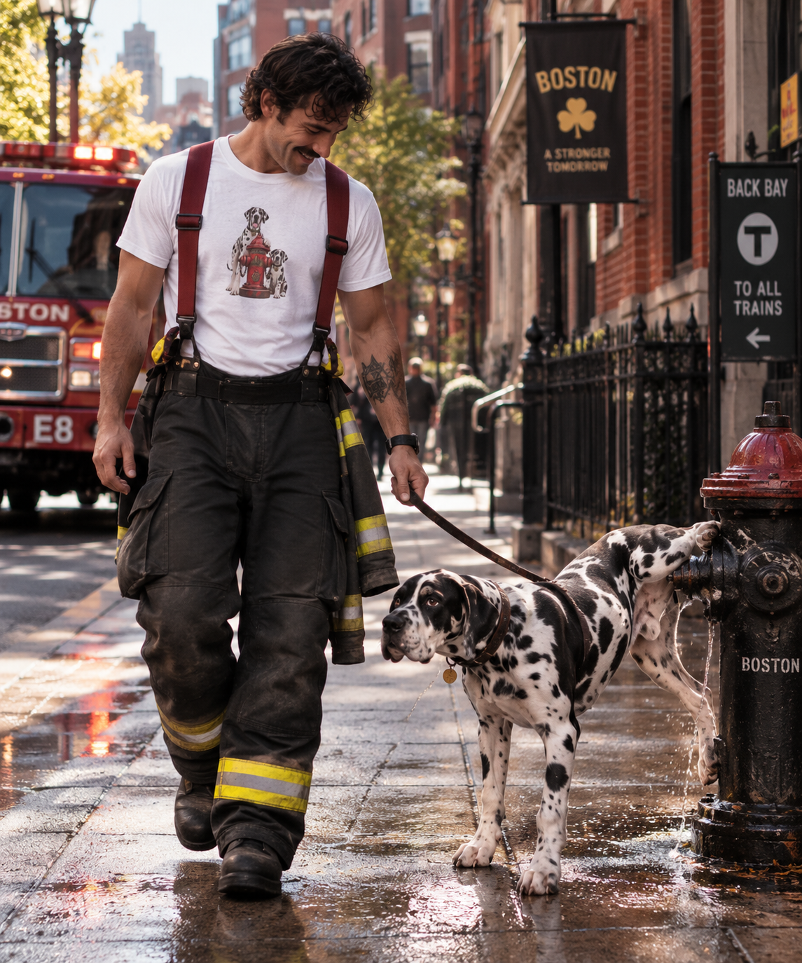 Boston Fire Hydrant - Dalmatian Unisex T-Shirt