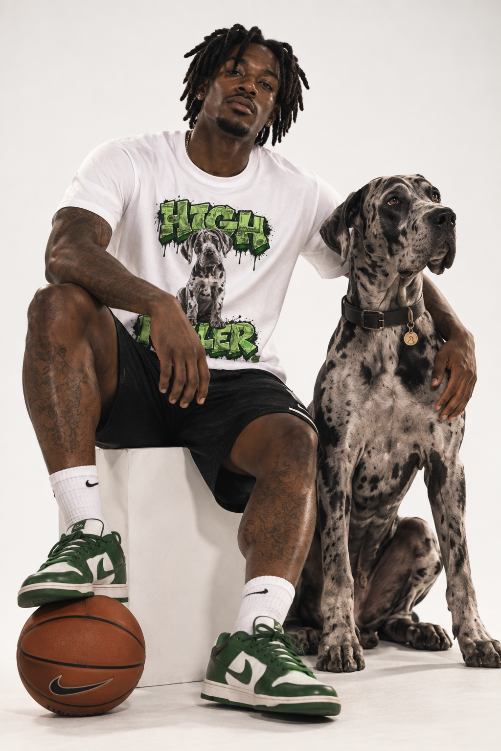 Great Dane Puppy 'High Roller' T‑Shirt — Unisex Graffiti Style Dog Tee