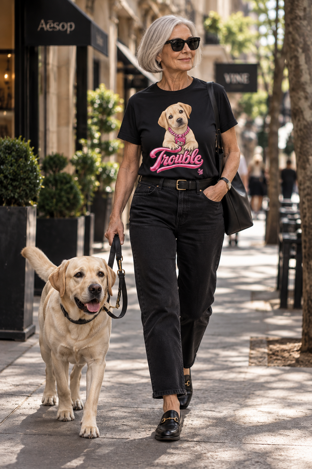 "Trouble" Labrador Puppy Tee — Unisex Graphic T-Shirt