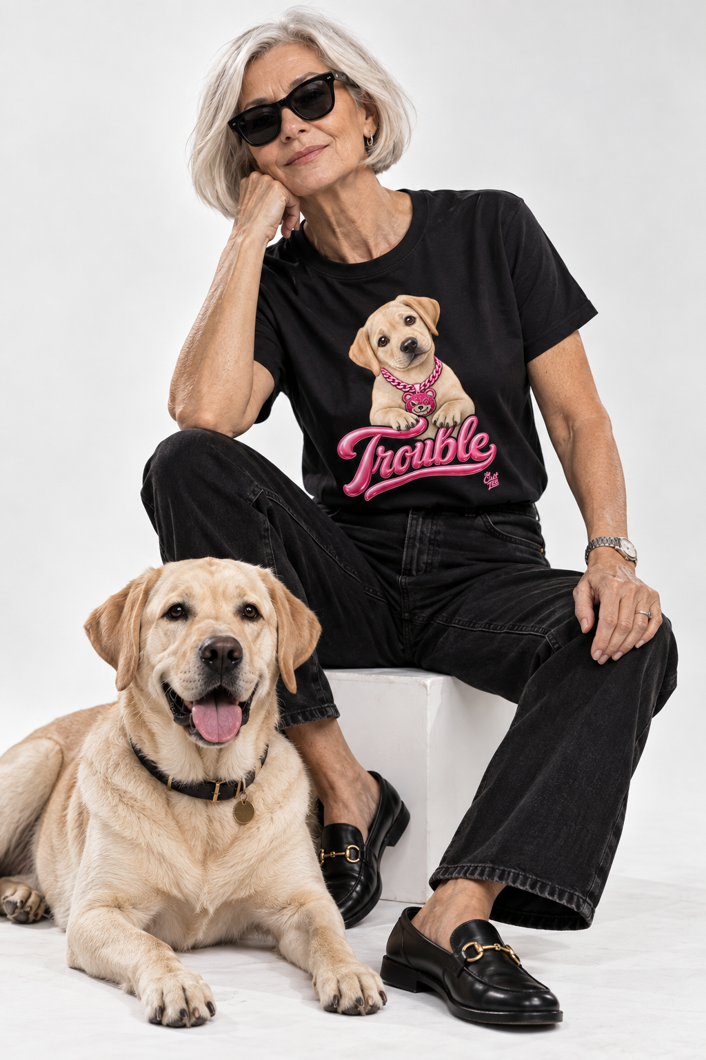 "Trouble" Labrador Puppy Tee — Unisex Graphic T-Shirt