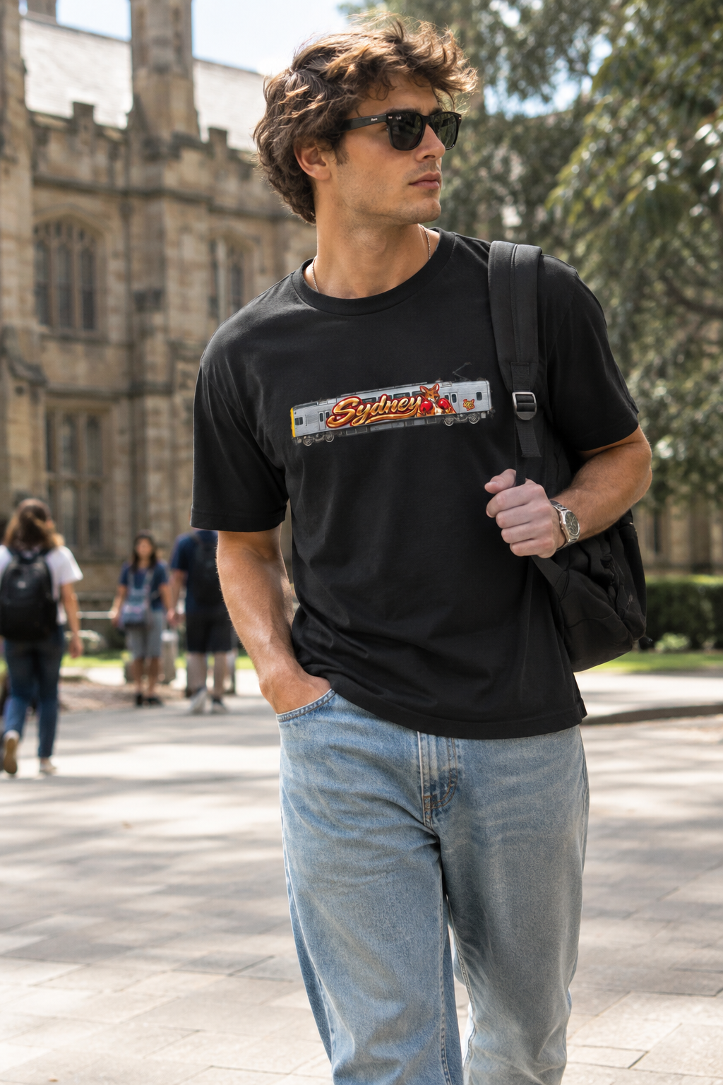 Sydney Graffiti Train Tee — Unisex Retro Graphic T‑Shirt