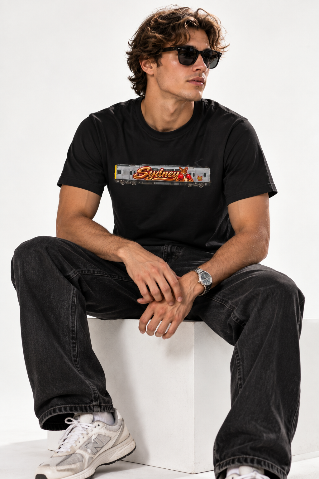 Sydney Graffiti Train Tee — Unisex Retro Graphic T‑Shirt