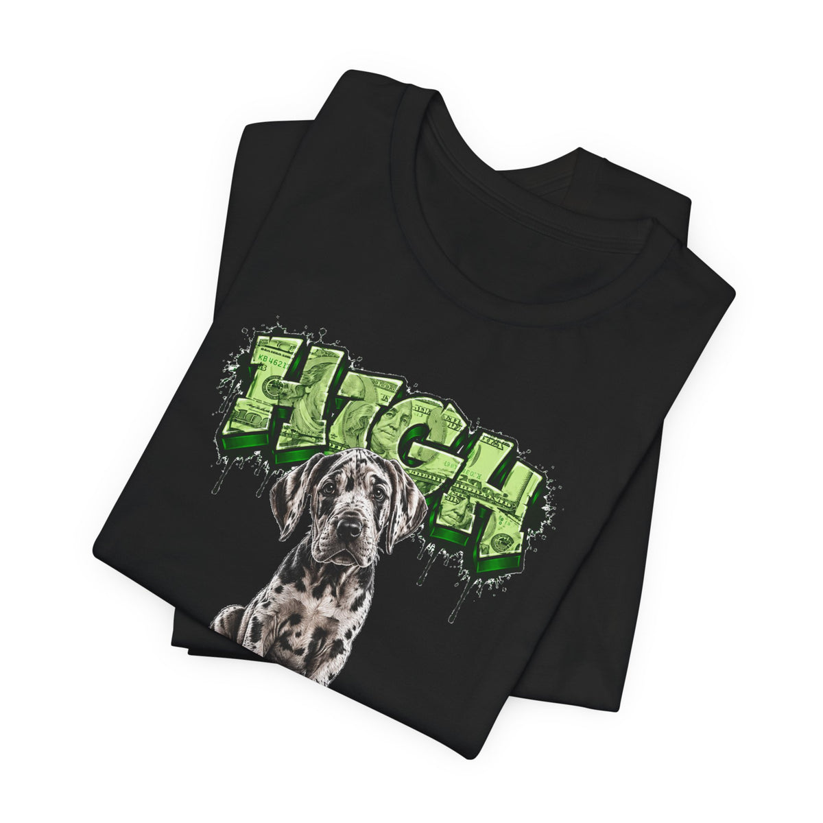 Great Dane Puppy 'High Roller' T‑Shirt — Unisex Graffiti Style Dog Tee