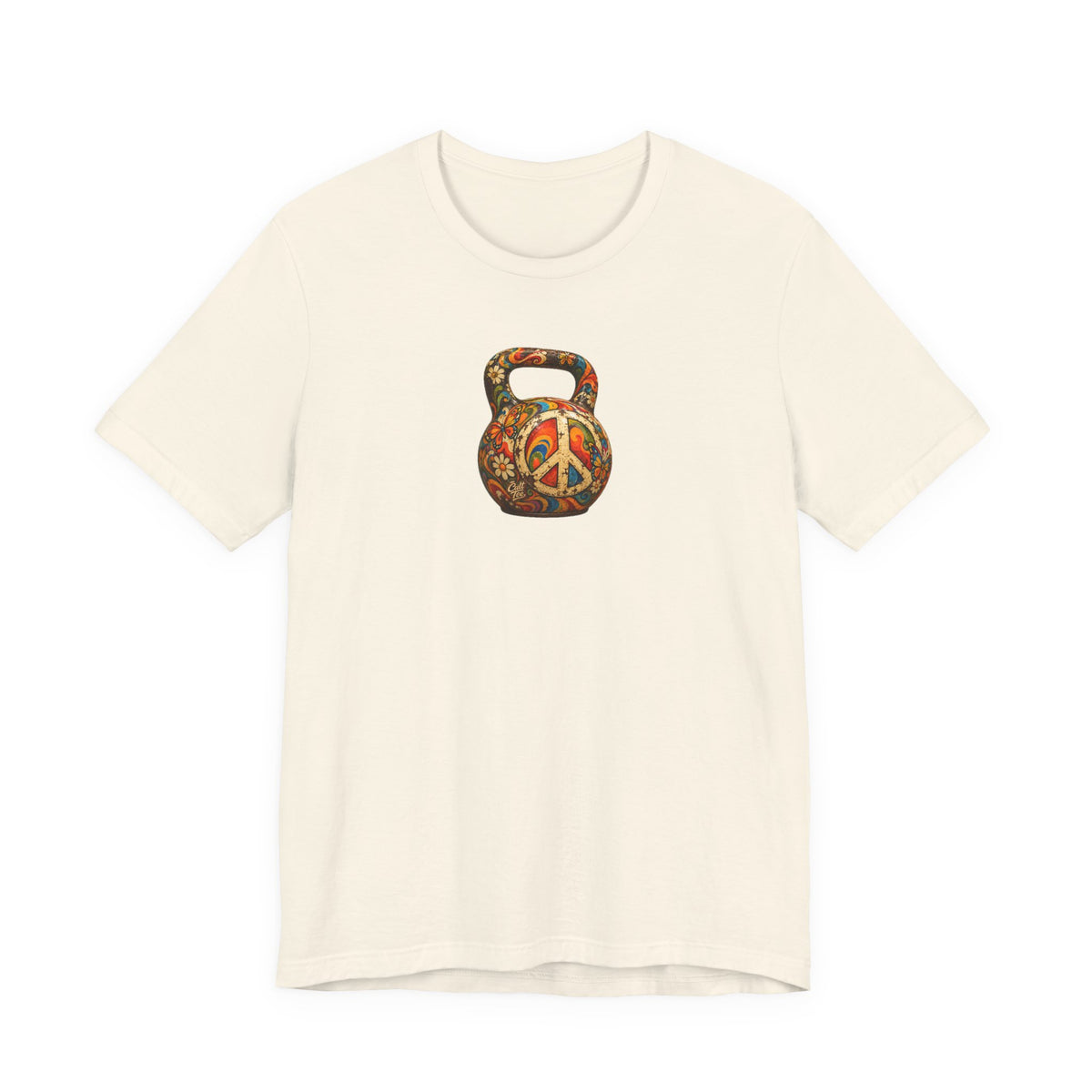 Peace Sign Kettlebell Graphic T-Shirt — Unisex Soft-Style T-Shirt