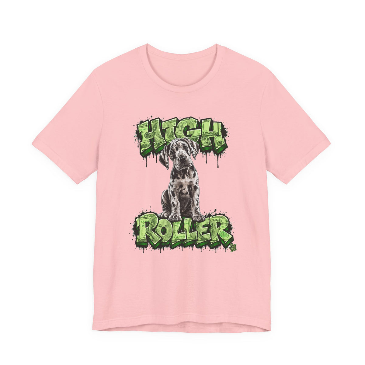 Great Dane Puppy 'High Roller' T‑Shirt — Unisex Graffiti Style Dog Tee